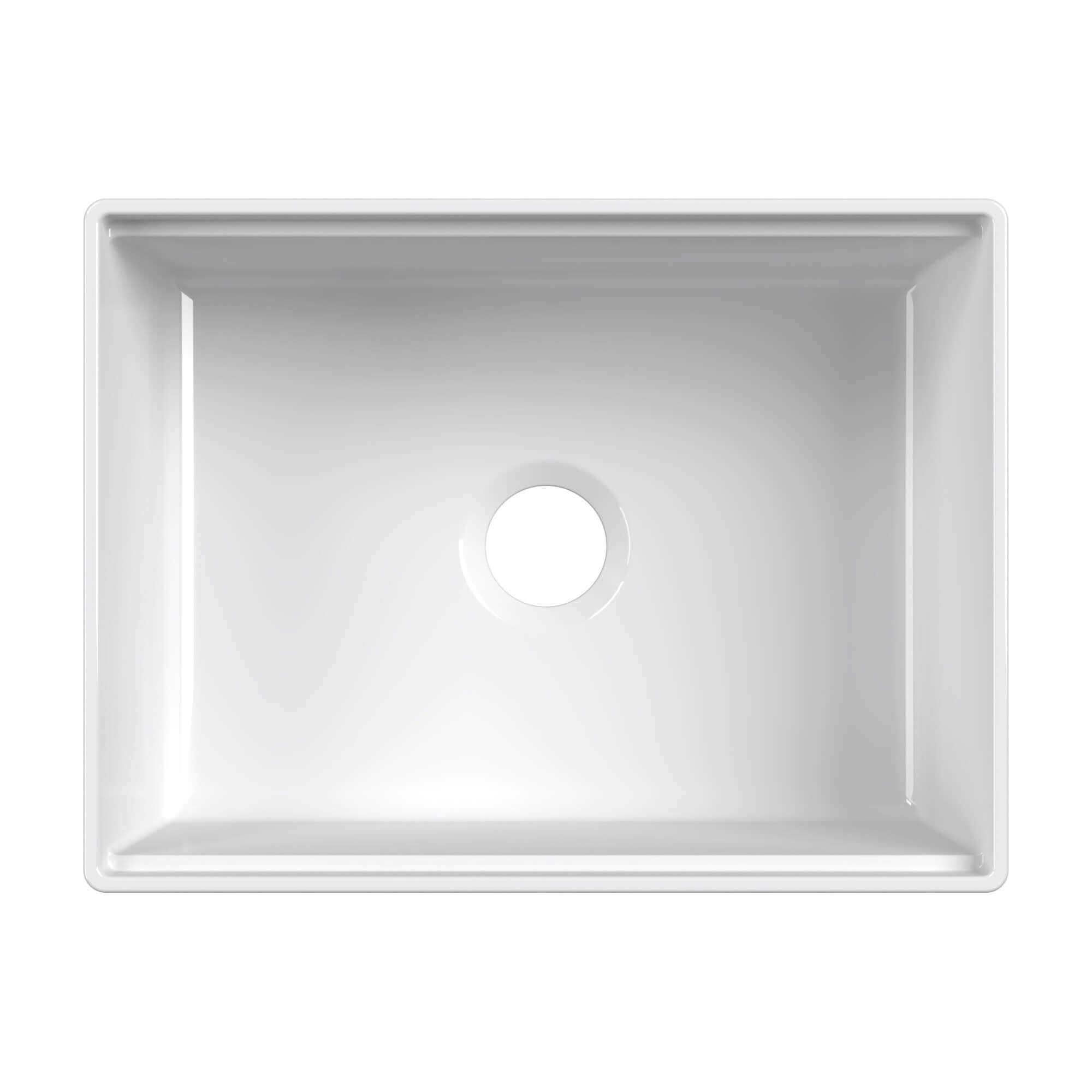 Ruvati Fiore 24" Fireclay Workstation Farmhouse Sink, White, RVL2484WH Product Image