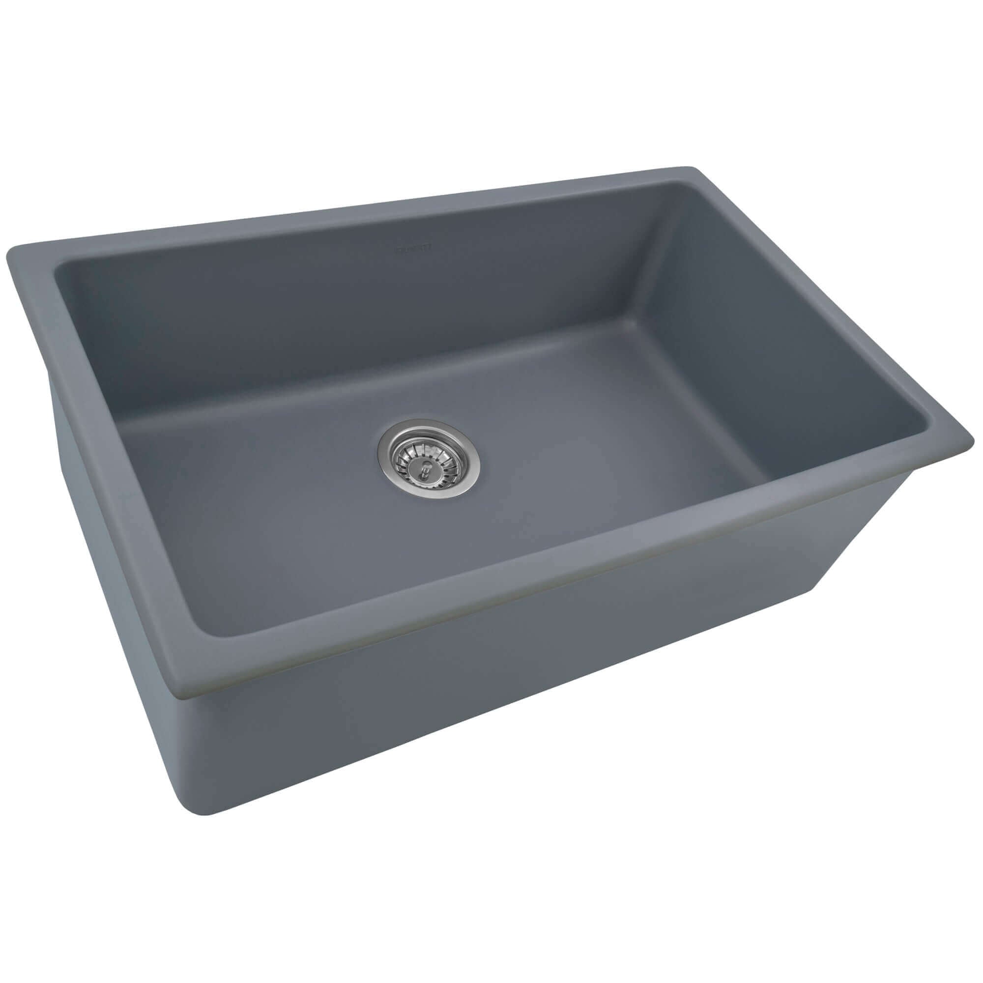 Alternate Image for Ruvati Fiamma 30-inch Fireclay Undermount / Drop-in Topmount Kitchen Sink Single Bowl, Laguna Blue, RVL3030LU