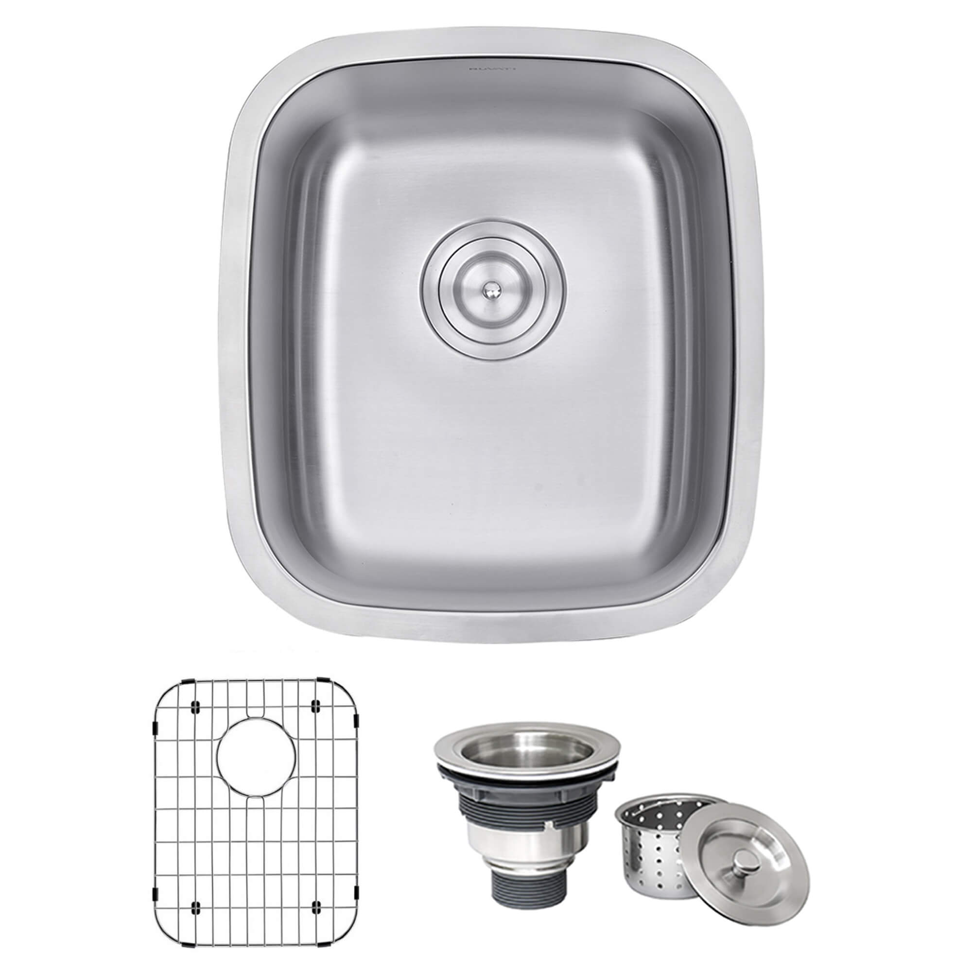 Alternate Image for Ruvati Parmi 16" Undermount Rectangle Stainless Steel Bar/Prep Sink, 16 Gauge, RVM4110