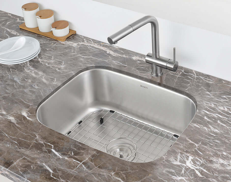 Alternate Image for Ruvati Parmi 23" Undermount Stainless Steel Kitchen Sink, 16 Gauge, RVM4132