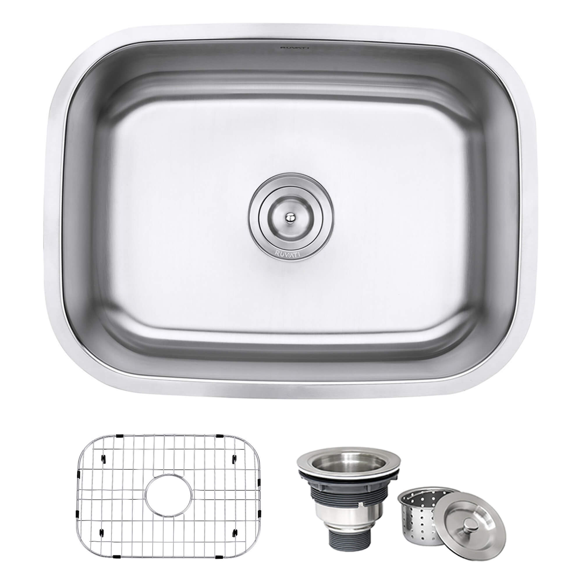 Alternate Image for Ruvati Parmi 23" Undermount Stainless Steel Kitchen Sink, 16 Gauge, RVM4132