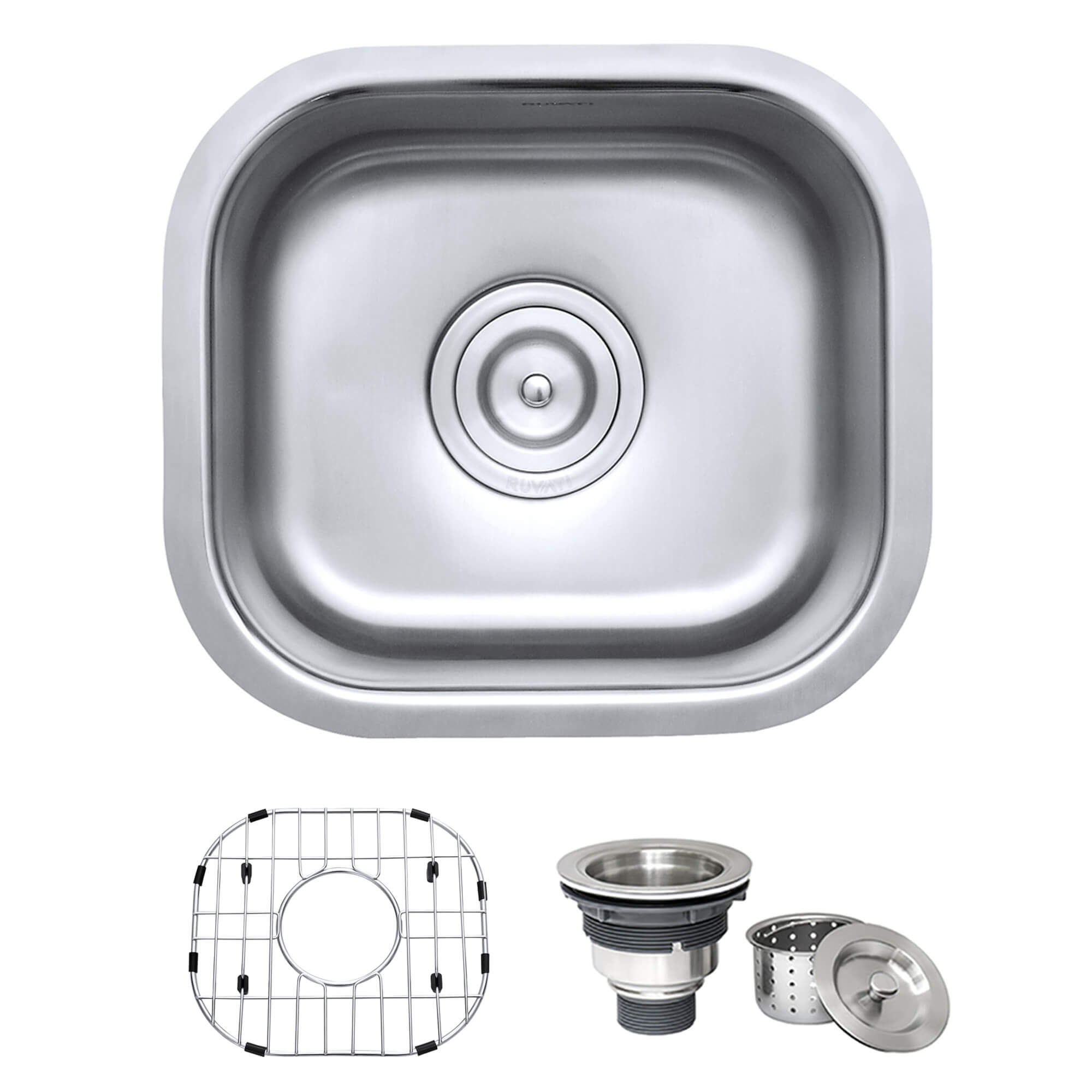 Alternative View of Ruvati Parmi 13" Undermount Rectangle Stainless Steel Bar/Prep Sink, 16 Gauge, RVM4136