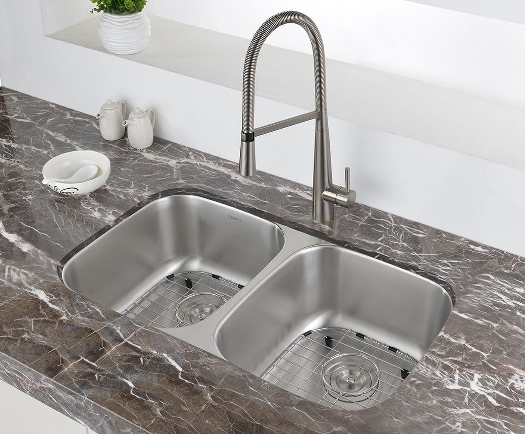 Alternate Image for Ruvati Parmi 32" Undermount Stainless Steel Kitchen Sink, 50/50 Double Bowl, 16 Gauge, RVM4300