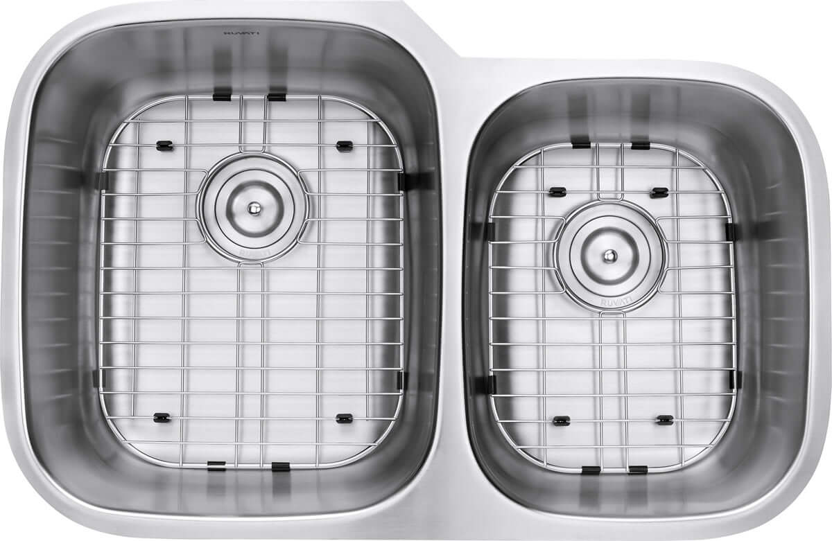 Alternate Image for Ruvati Parmi 32" Undermount Stainless Steel Kitchen Sink, 60/40 Double Bowl, 16 Gauge, RVM4310