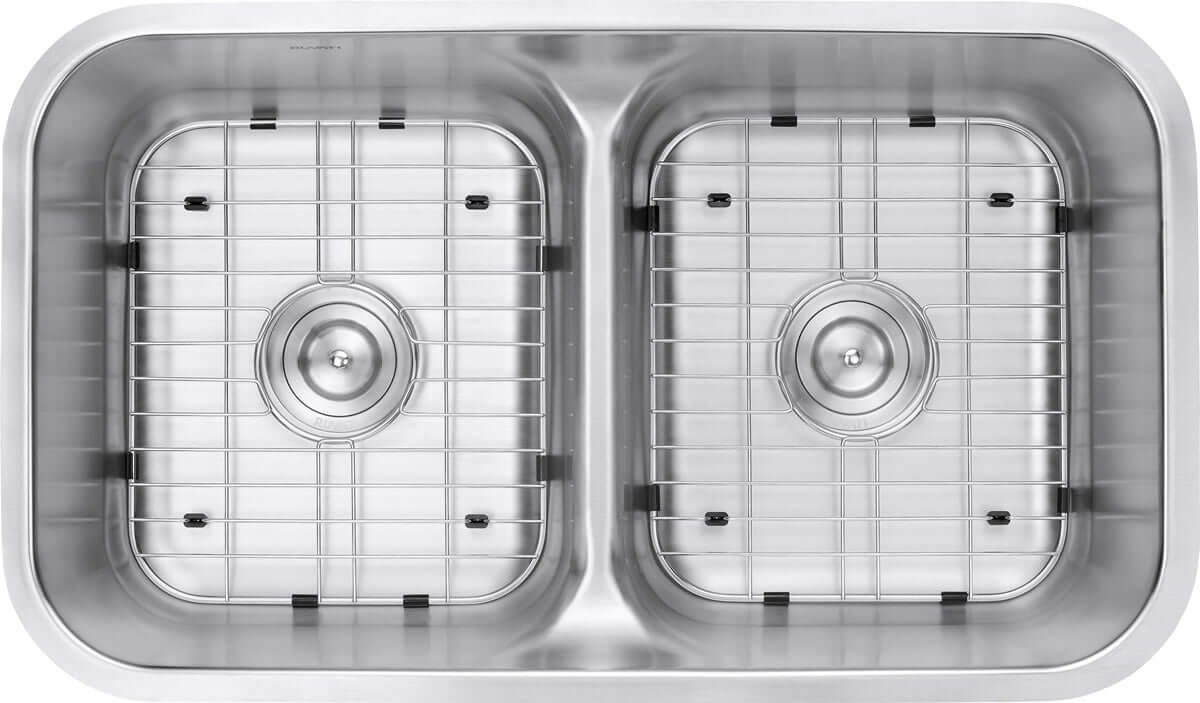 Alternate Image for Ruvati Parmi 32" Undermount Stainless Steel Kitchen Sink, 50/50 Low Divide Double Bowl, 16 Gauge, RVM4350