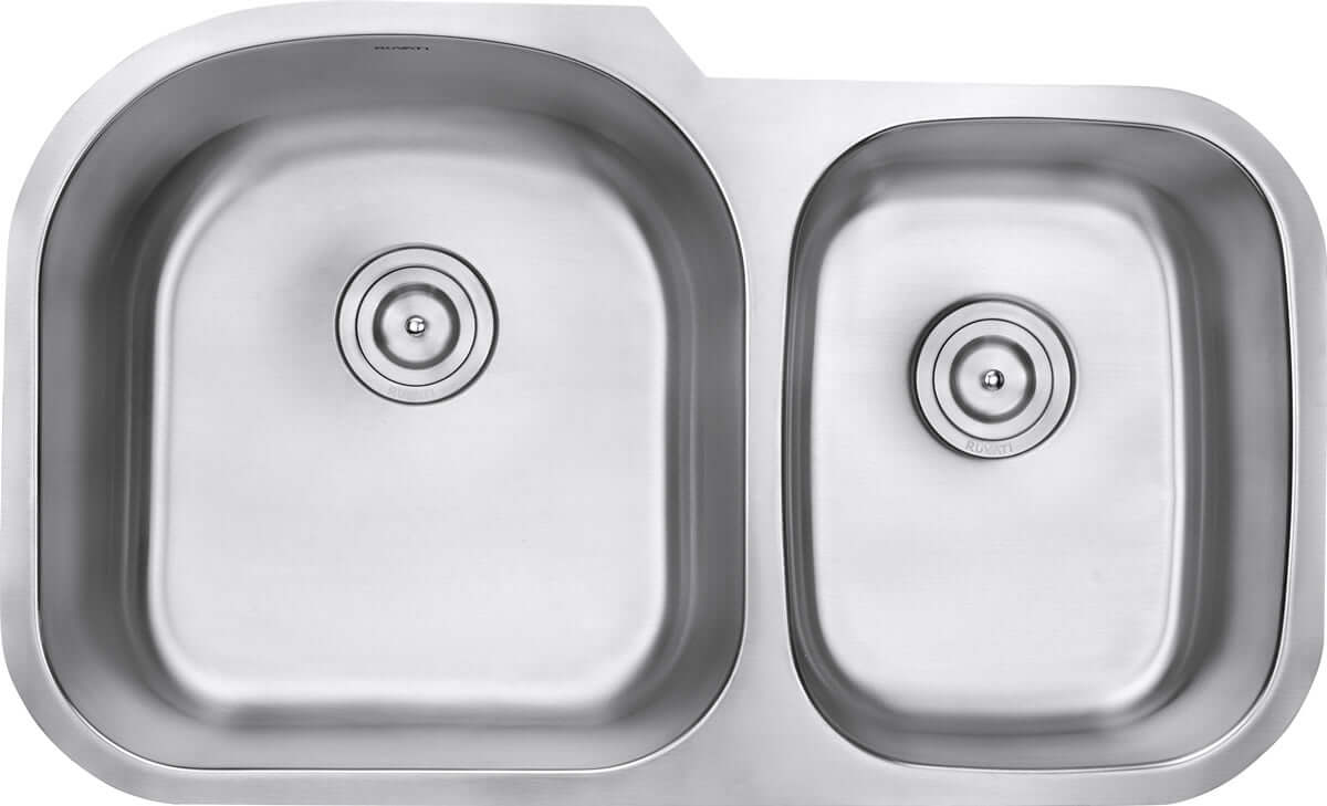 Alternate Image for Ruvati Parmi 34" Undermount Stainless Steel Kitchen Sink, 60/40 Double Bowl, 16 Gauge, RVM4600