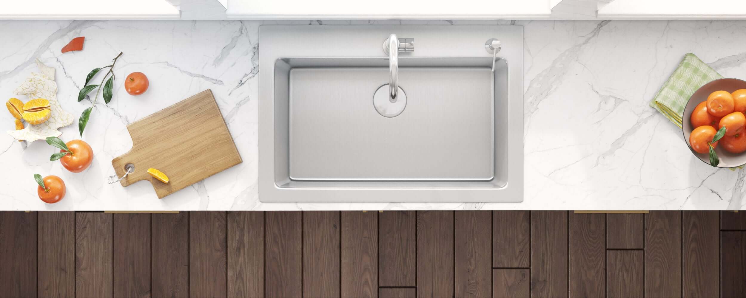 Alternate Image for Ruvati Modena 33" Drop-in Topmount Stainless Steel Kitchen Sink, 16 Gauge, RVM5001