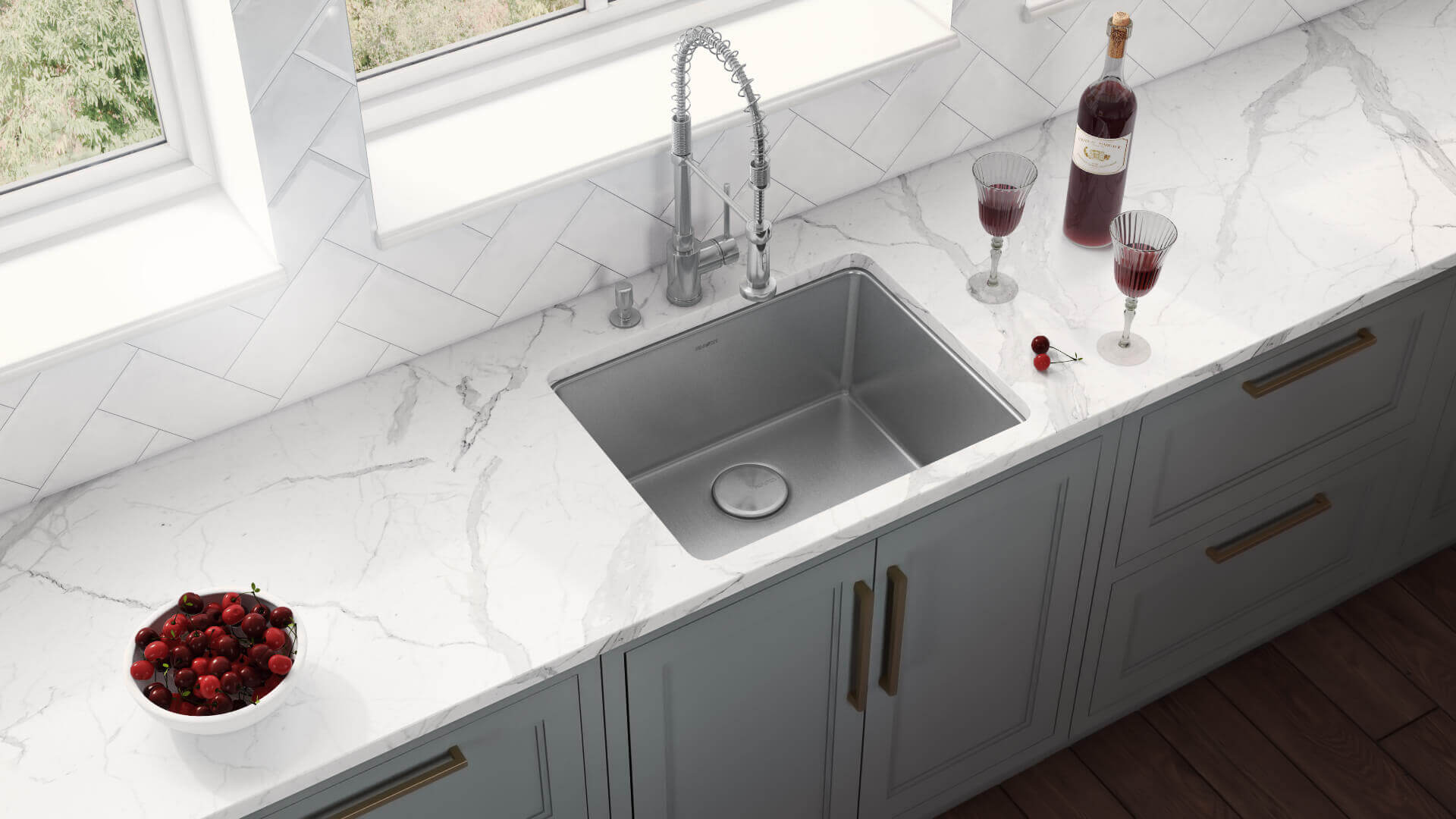 Alternate Image for Ruvati Modena 20" Undermount Rectangle Stainless Steel Bar/Prep Sink, 16 Gauge, RVM5020