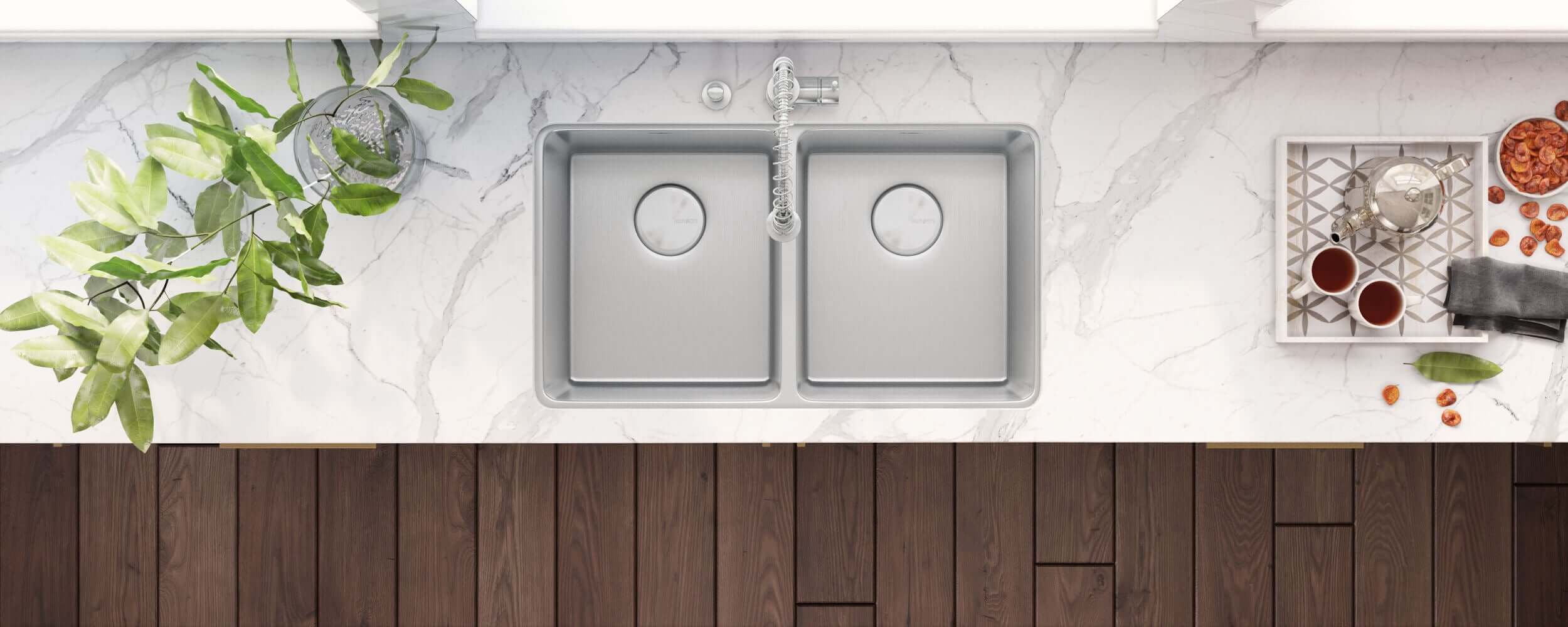 Alternate Image for Ruvati Modena 28" Undermount Stainless Steel Kitchen Sink, 50/50 Double Bowl, 16 Gauge, RVM5077
