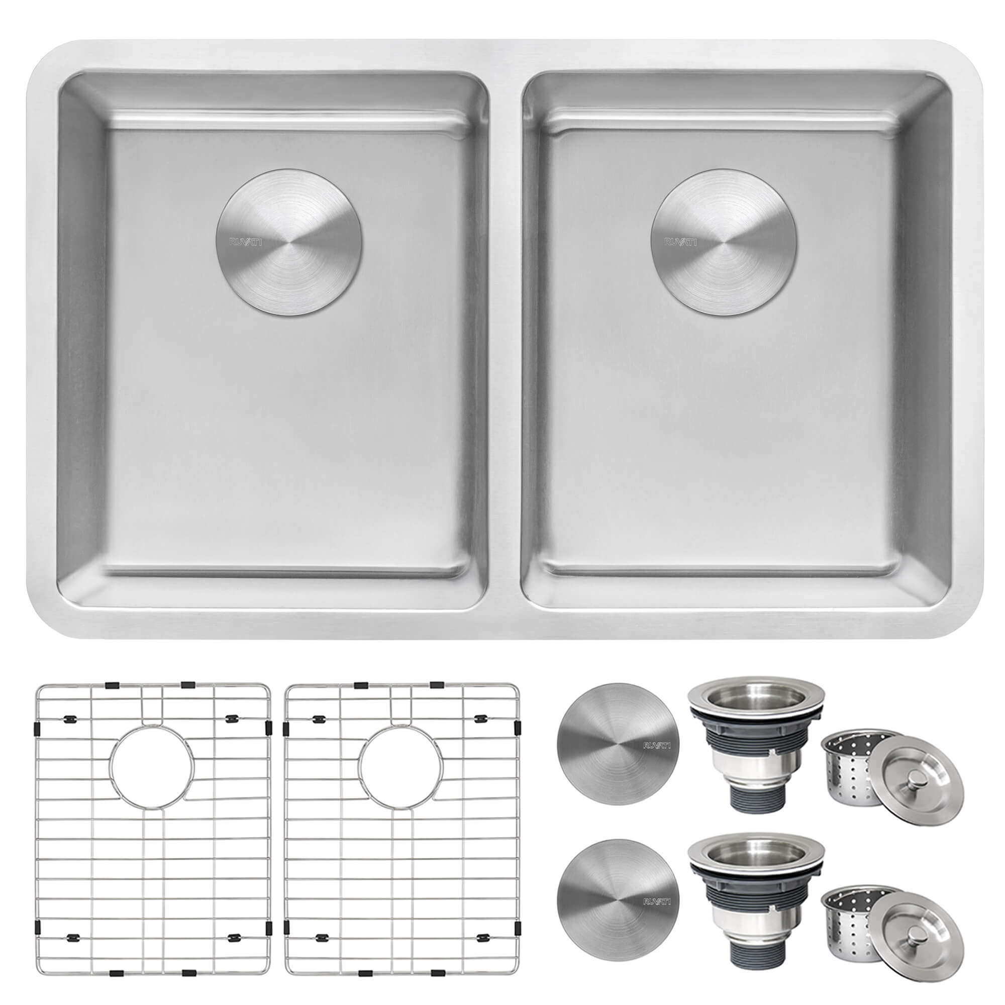 Alternative View of Ruvati Modena 28" Undermount Stainless Steel Kitchen Sink, 50/50 Double Bowl, 16 Gauge, RVM5077