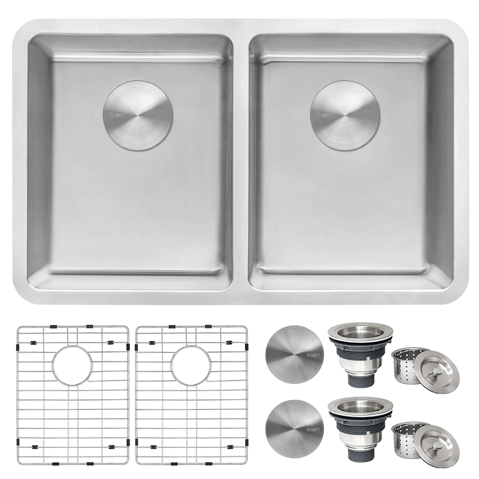 Alternate Image for Ruvati Modena 28" Undermount Stainless Steel Kitchen Sink, 50/50 Double Bowl, 16 Gauge, RVM5077