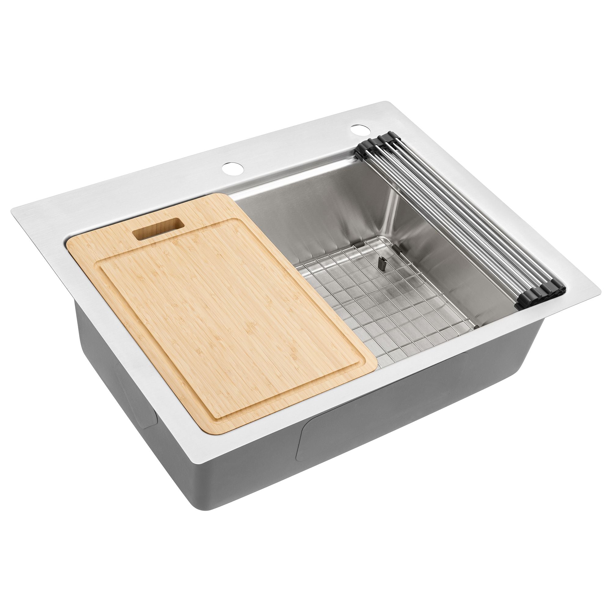 Ruvati Renaro 28" Drop In Stainless Steel Workstation Kitchen Sink, RVM5228