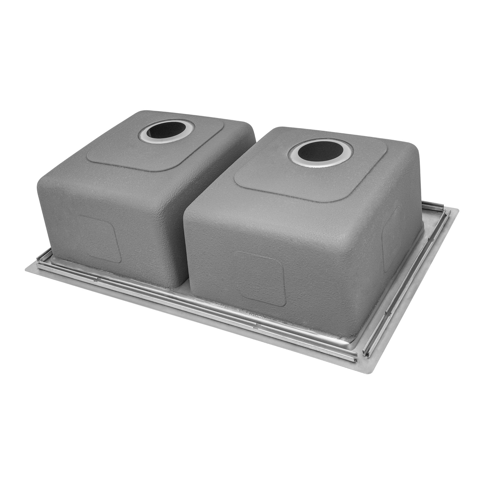 Ruvati Renaro 33" Drop In Stainless Steel Workstation Kitchen Sink, 50/50 Double Bowl, RVM5232 Product Image