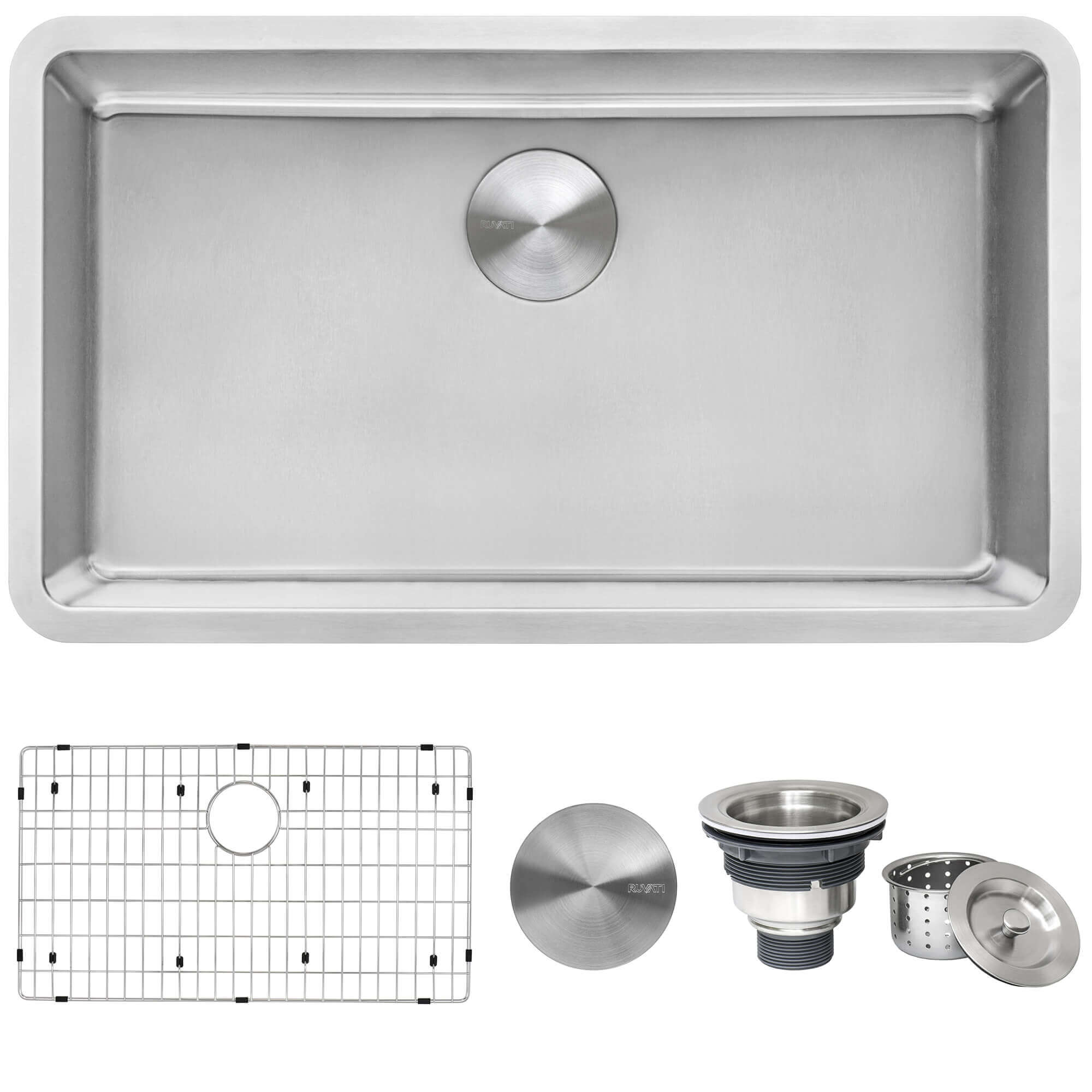 Alternate Image for Ruvati Modena 27-inch Undermount Kitchen Sink 16 Gauge Stainless Steel Single Bowl, 16, RVM5927