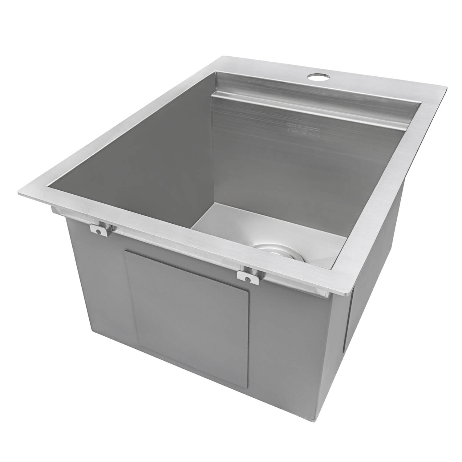 Alternate Image for Ruvati 15 x 20 inch Marine Grade T-316 Workstation Topmount RV Boat Outdoor Sink Stainless Steel, RVQ5210