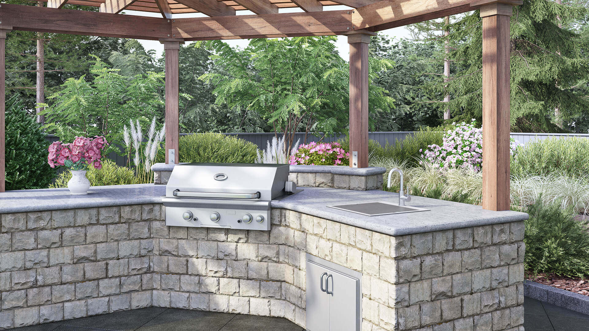 Alternate Image for Ruvati 21 x 20 inch Outdoor Workstation Sink T-316 Marine Grade Topmount Stainless Steel BBQ, RVQ5221