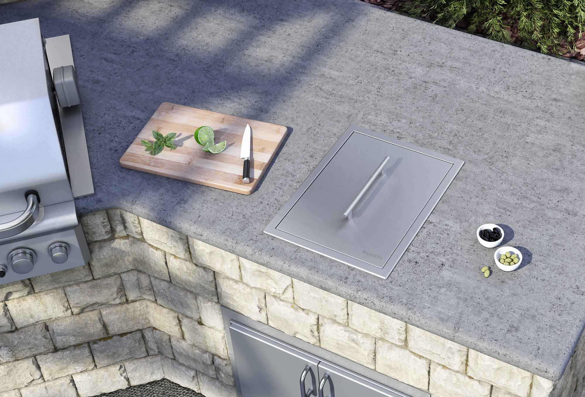 Alternative View of Ruvati Merino Insulated Ice Chest Sink, 15 x 20 inch Outdoor BBQ, Marine Grade T-316 Topmount Stainless Steel, RVQ6215