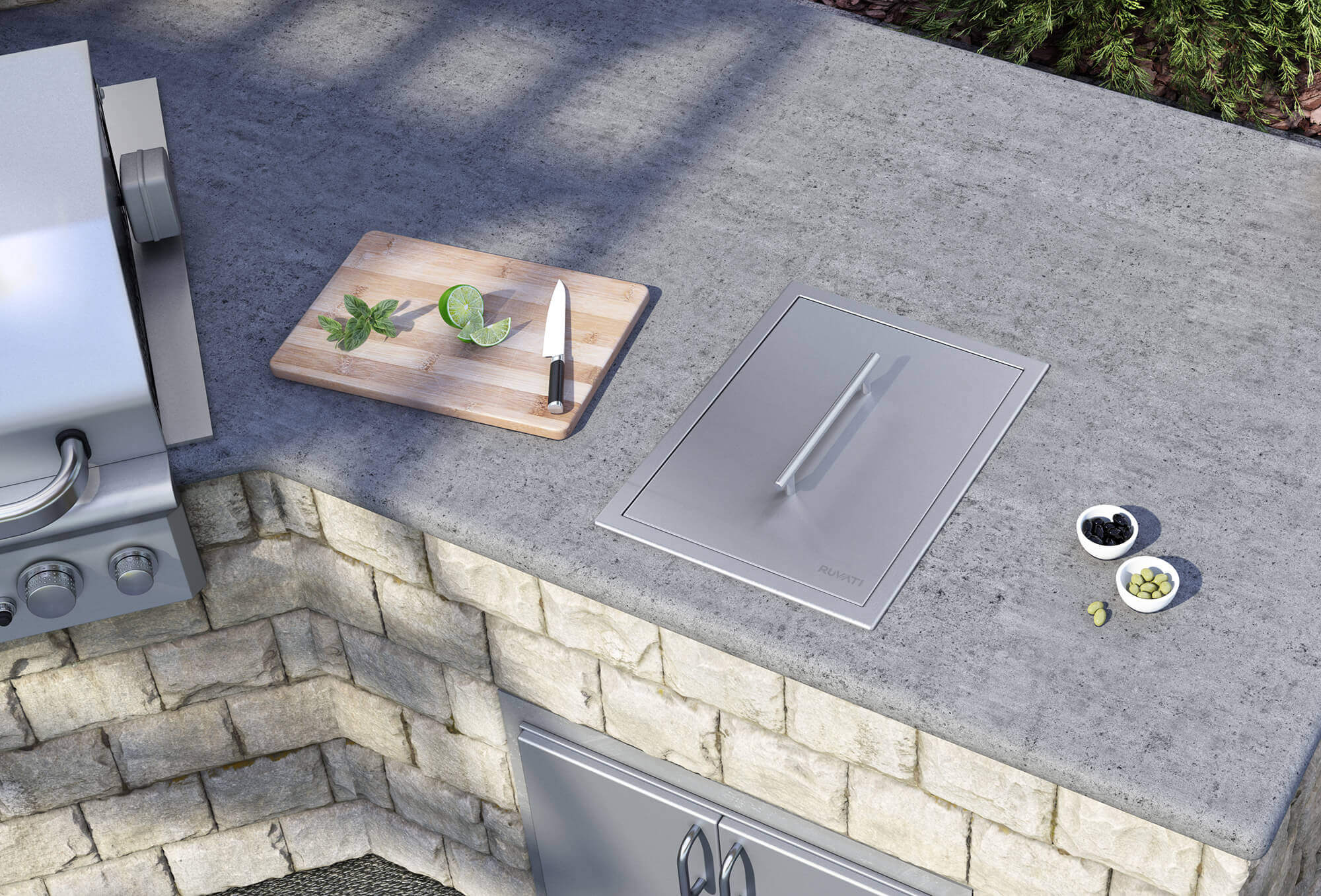 Alternate Image for Ruvati Merino Insulated Ice Chest Sink, 15 x 20 inch Outdoor BBQ, Marine Grade T-316 Topmount Stainless Steel, RVQ6215