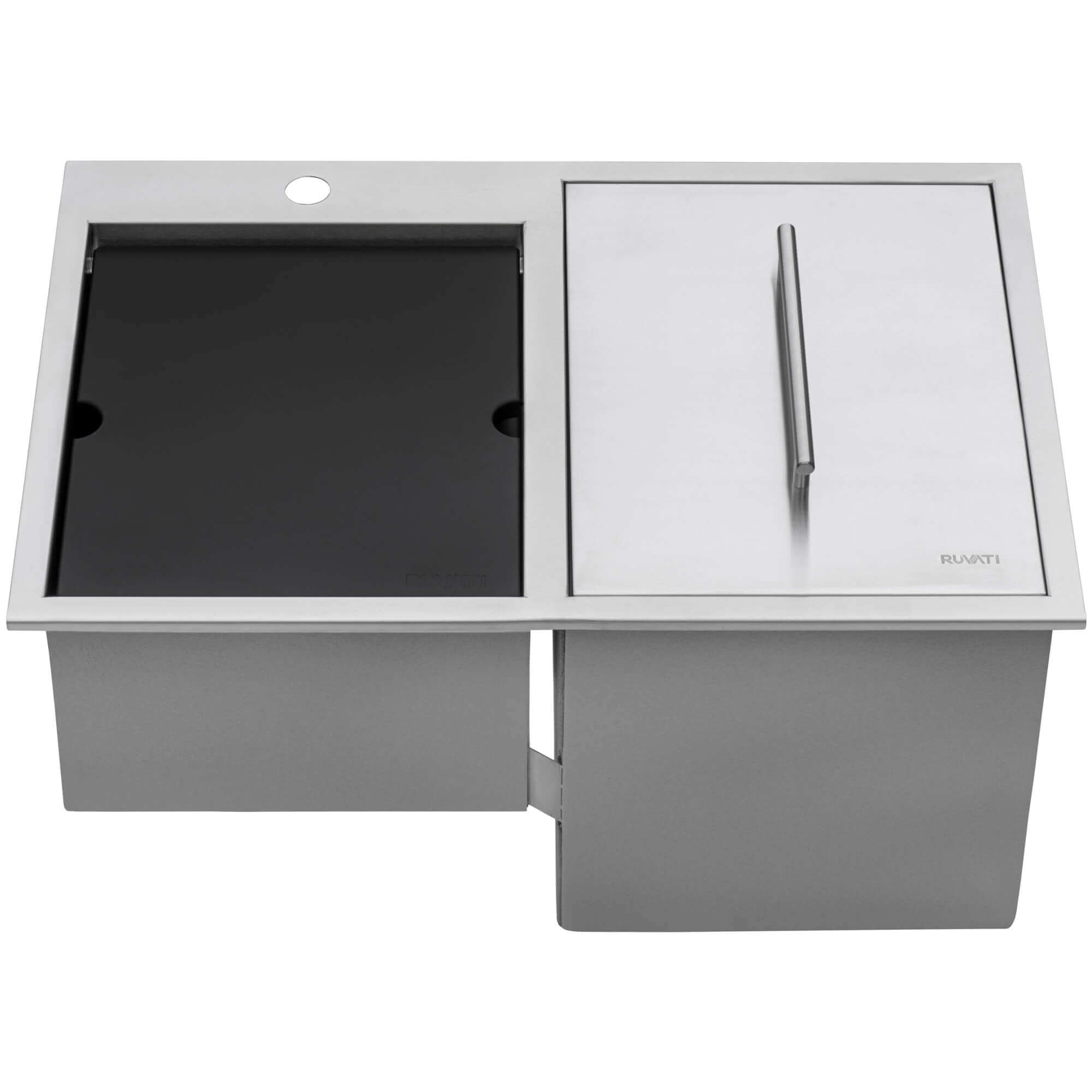 Alternate Image for Ruvati Insulated Ice Chest and Outdoor Sink 29 x 20 inch BBQ Workstation Topmount T-316 Stainless Steel, RVQ6290