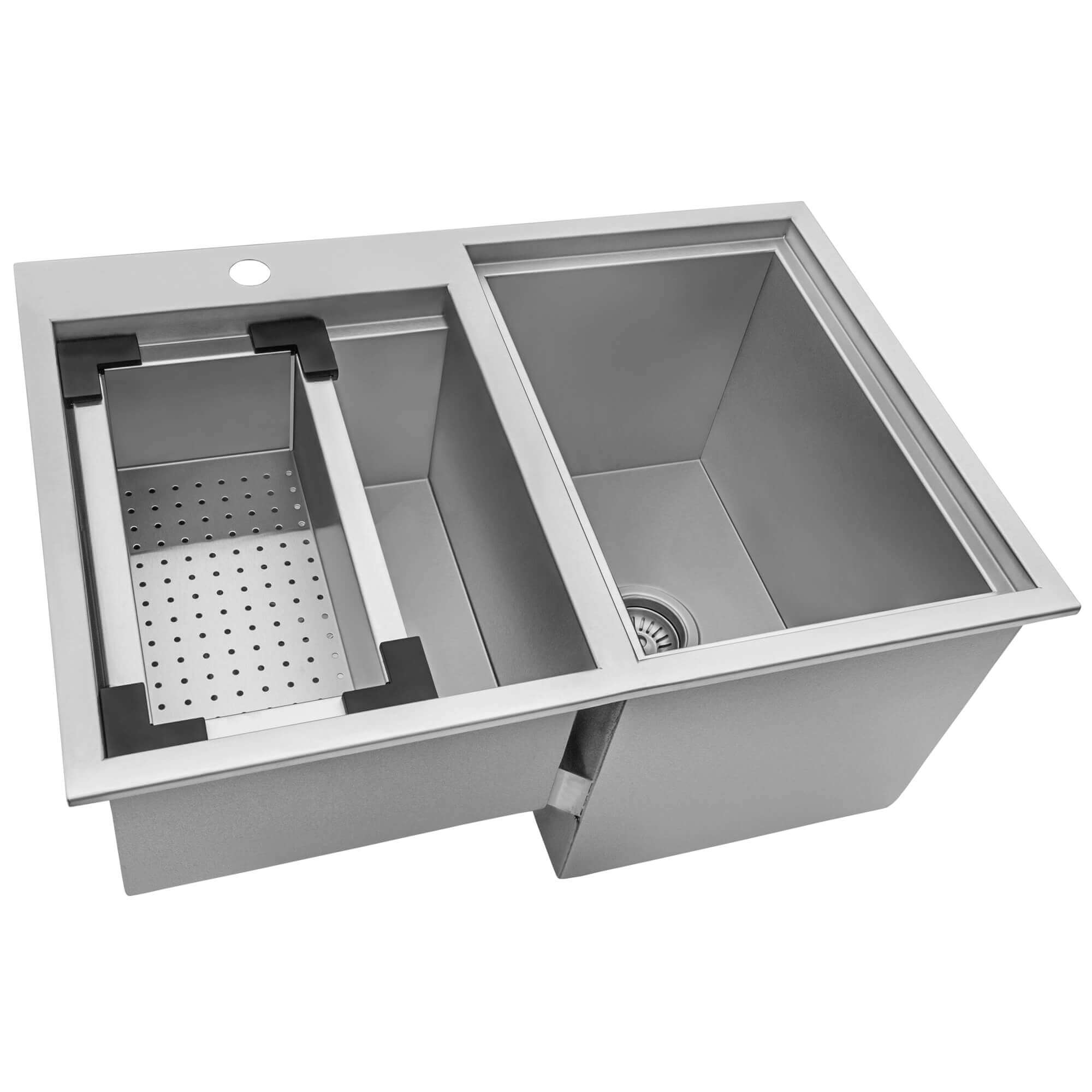 Alternate Image for Ruvati Insulated Ice Chest and Outdoor Sink 29 x 20 inch BBQ Workstation Topmount T-316 Stainless Steel, RVQ6290