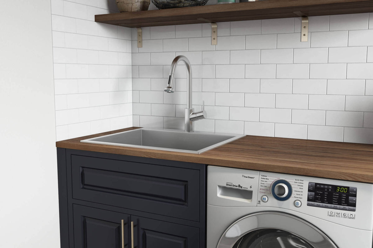 Alternate Image for Ruvati Topmount Laundry 22" x 22" x 12" Deep Utility Sink 16 Gauge Stainless Steel, RVU6022