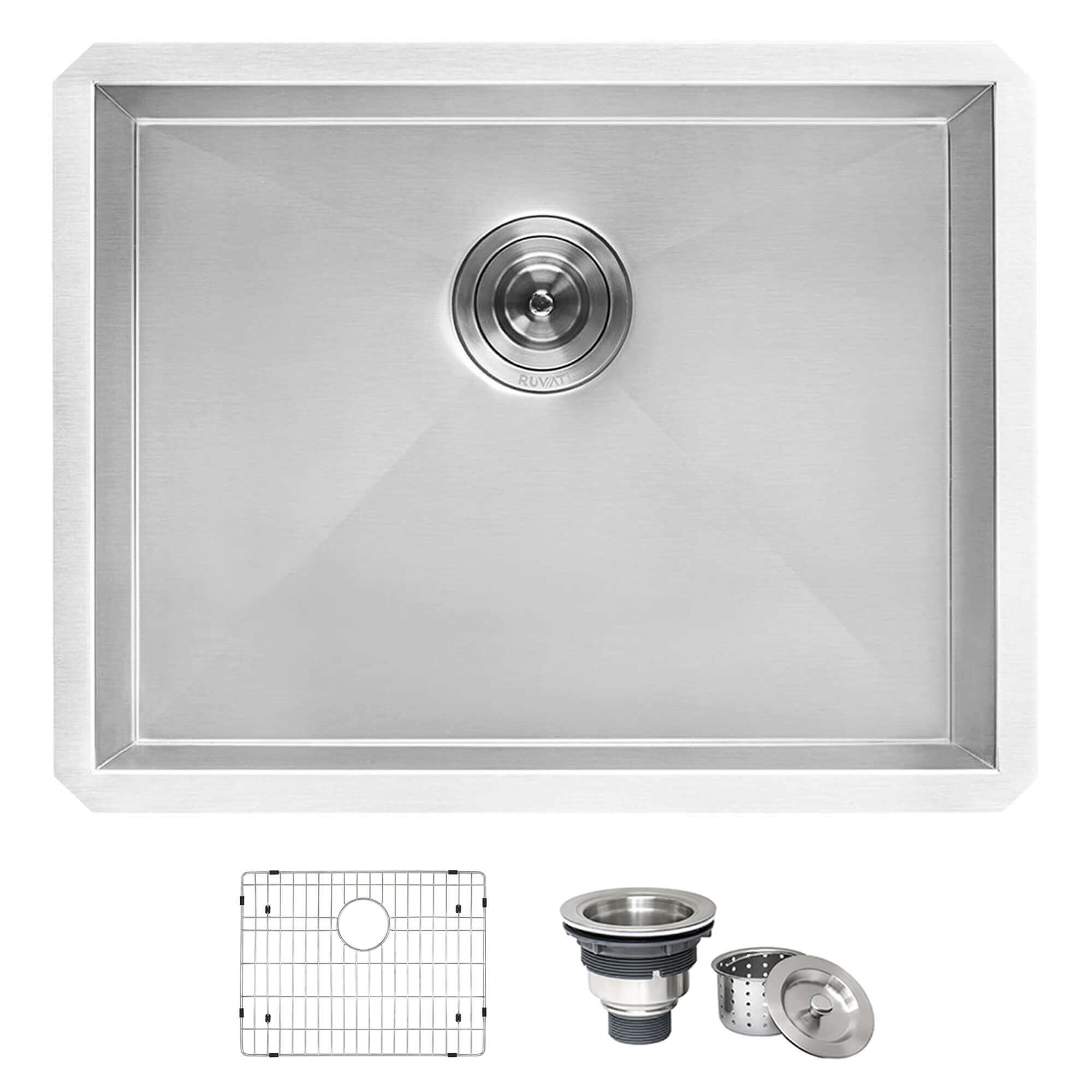 Alternate Image for Ruvati 21" x 18" x 12" Deep Laundry Utility Sink Undermount 16 Gauge Stainless Steel, RVU6121