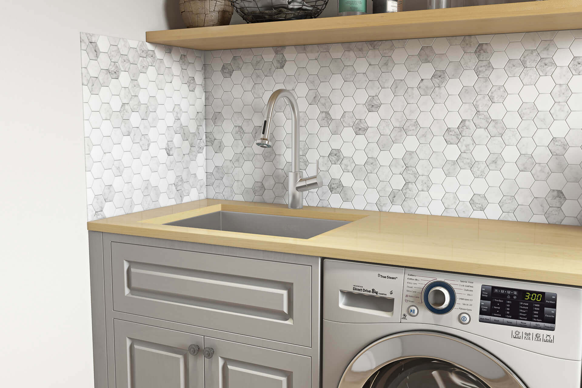 Alternate Image for Ruvati 21" x 18" x 12" Deep Laundry Utility Sink Undermount 16 Gauge Stainless Steel, RVU6121