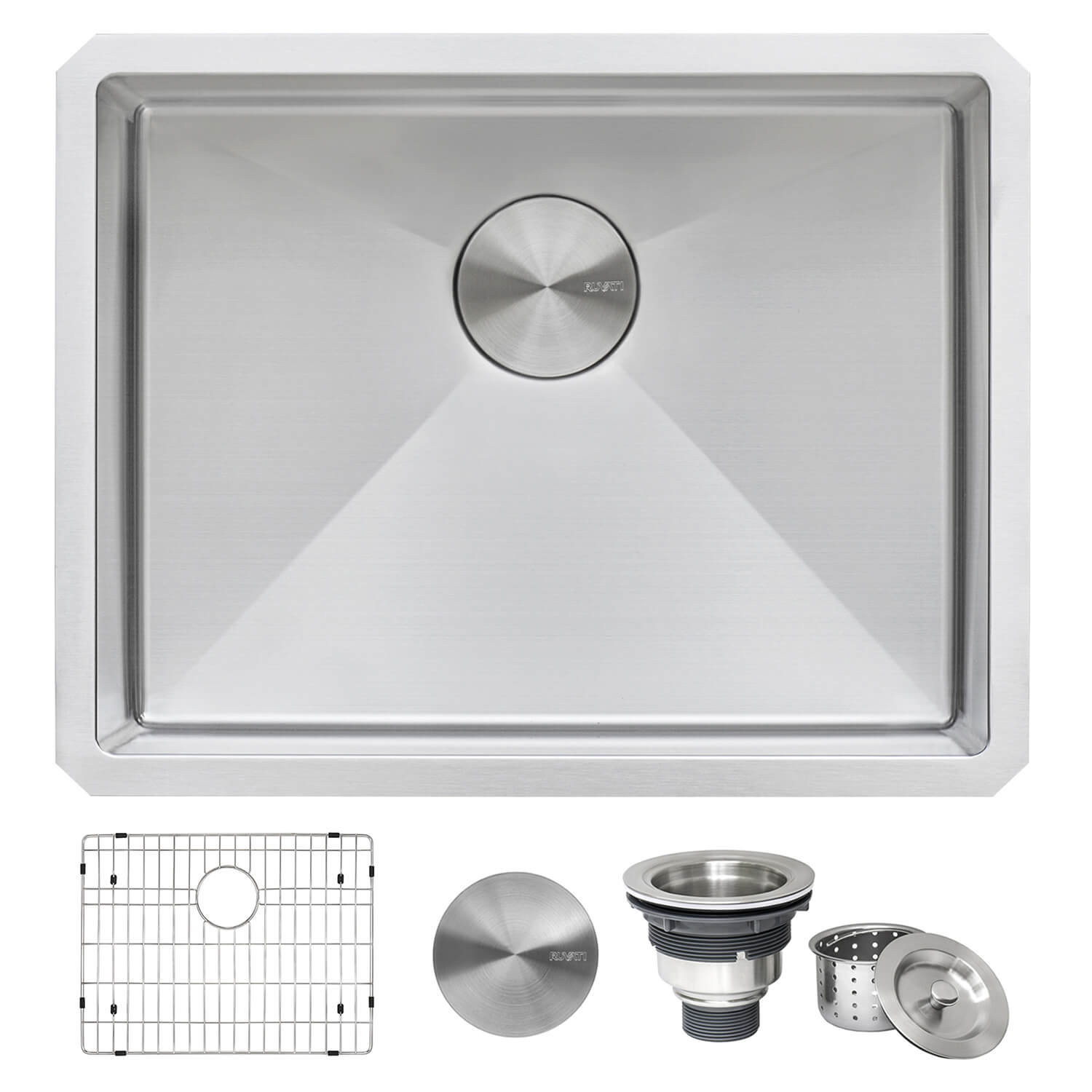 Alternate Image for Ruvati 23" x 18" x 12" Deep Laundry Utility Sink Rounded Corners Undermount 16 Gauge Stainless Steel, RVU6125