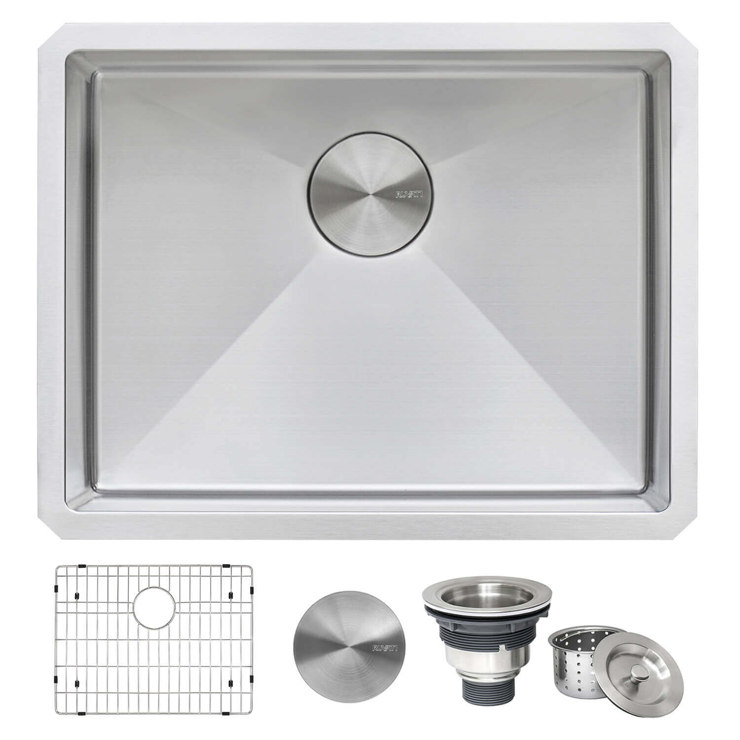 Alternate Image for Ruvati 23" x 18" x 12" Deep Laundry Utility Sink Rounded Corners Undermount 16 Gauge Stainless Steel, RVU6125