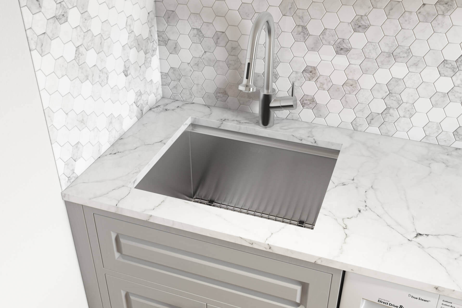 Alternate Image for Ruvati 21 x 19 x 13 inch Deep Laundry Utility Workstation Sink Undermount 16 Gauge, RVU6321