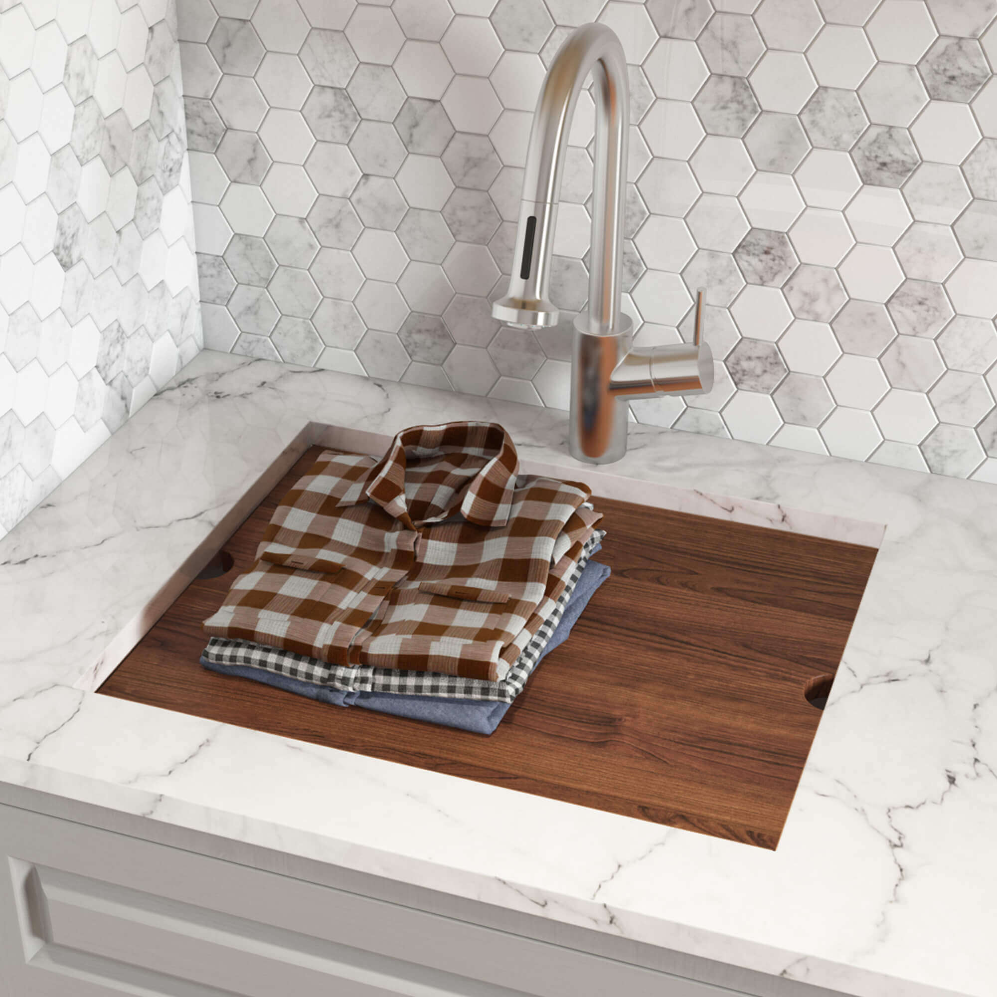 Alternate Image for Ruvati 21 x 19 x 13 inch Deep Laundry Utility Workstation Sink Undermount 16 Gauge, RVU6321