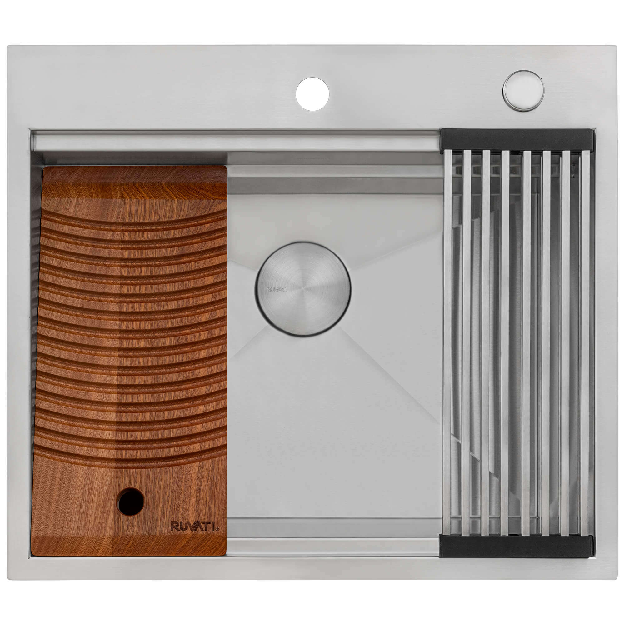 Alternate Image for Ruvati Alto 25 x 22 x 12 inch Deep Laundry Workstation Sink with Washboard Topmount Stainless Steel, 16, RVU6553