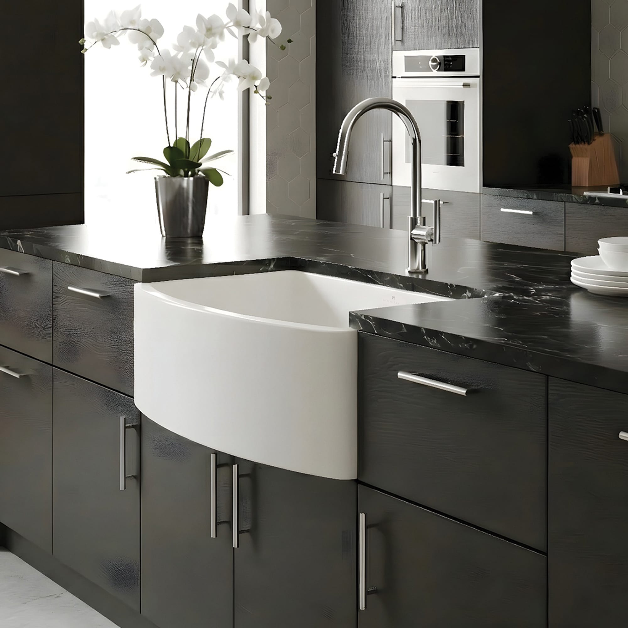 Native Trails Rendezvous 33" Fireclay Farmhouse Kitchen Sink, White, FRK3320-W