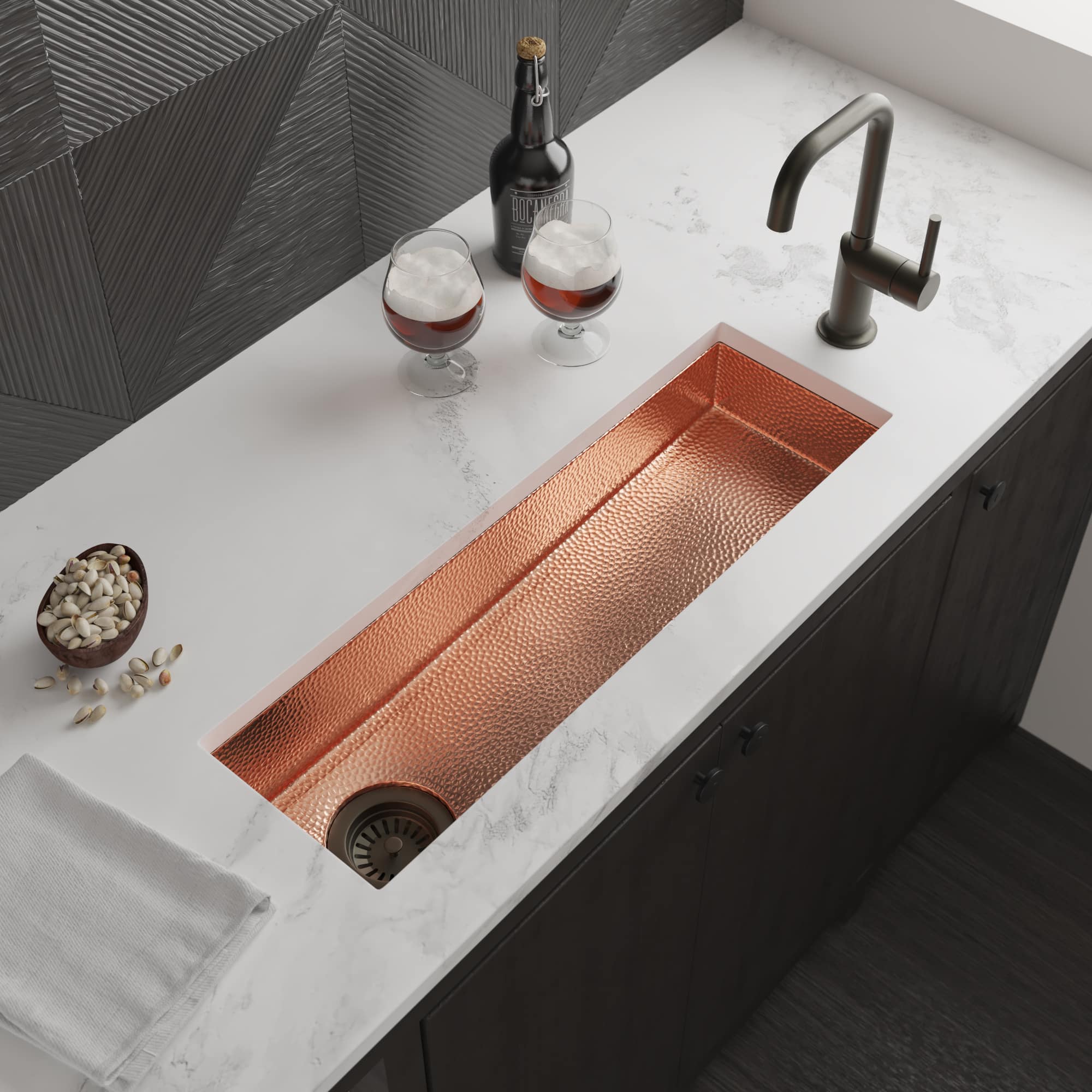 Native Trails Rio Chico 30" Rectangle Copper Bar/Prep Sink, Polished Copper, 16 Gauge, CPS410