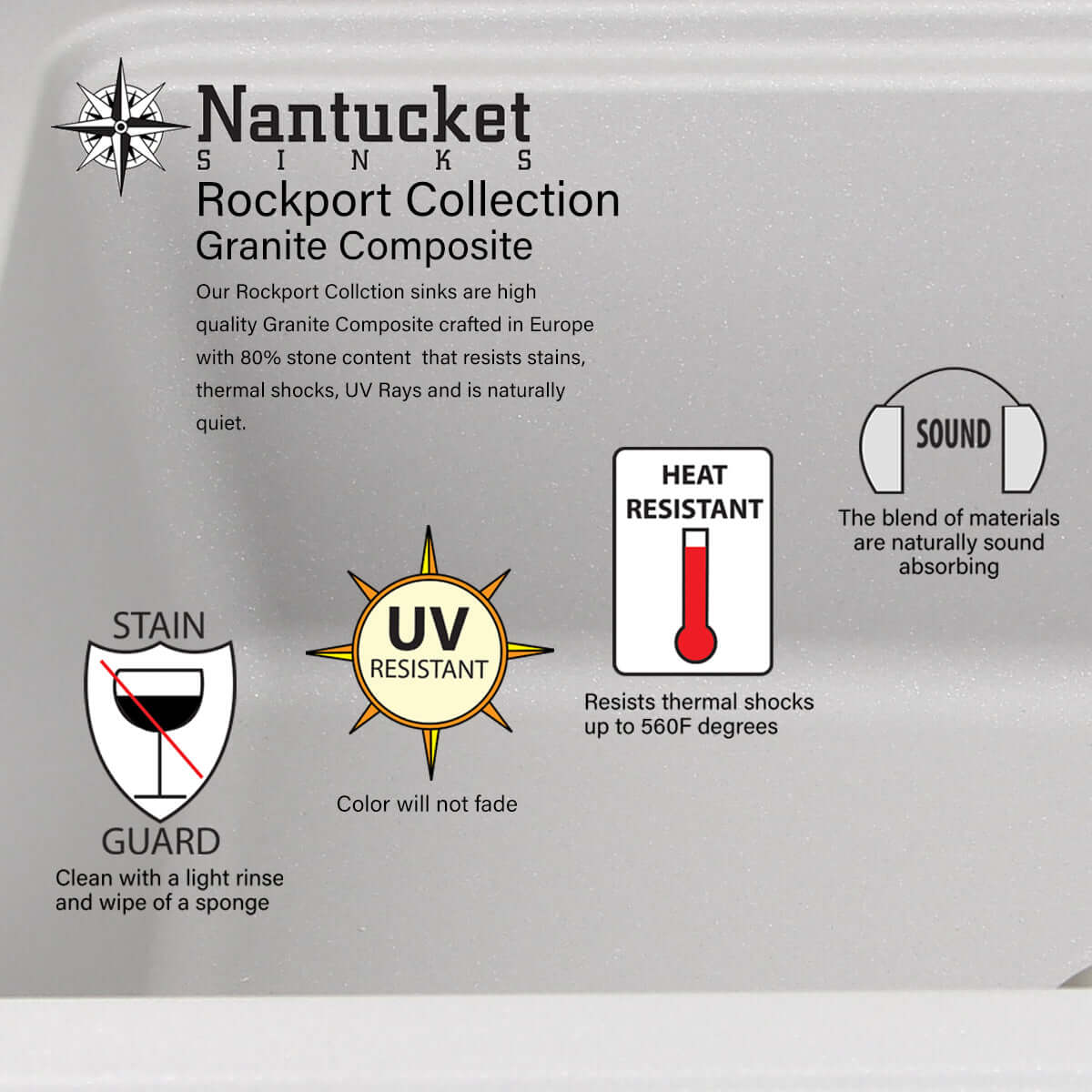Alternate Image for Nantucket Sinks Rockport 30" Granite Composite Workstation Farmhouse Sink with Accessories, Light Grey, PR3020-APS-G