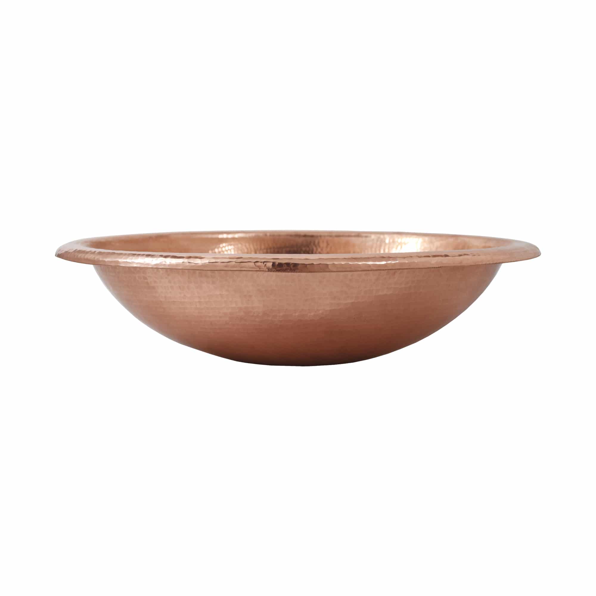 Native Trails Rolled Classic 18.5" x 15.5" Oval Drop In Copper Bathroom Sink, Polished Copper, CPS440 Product Image