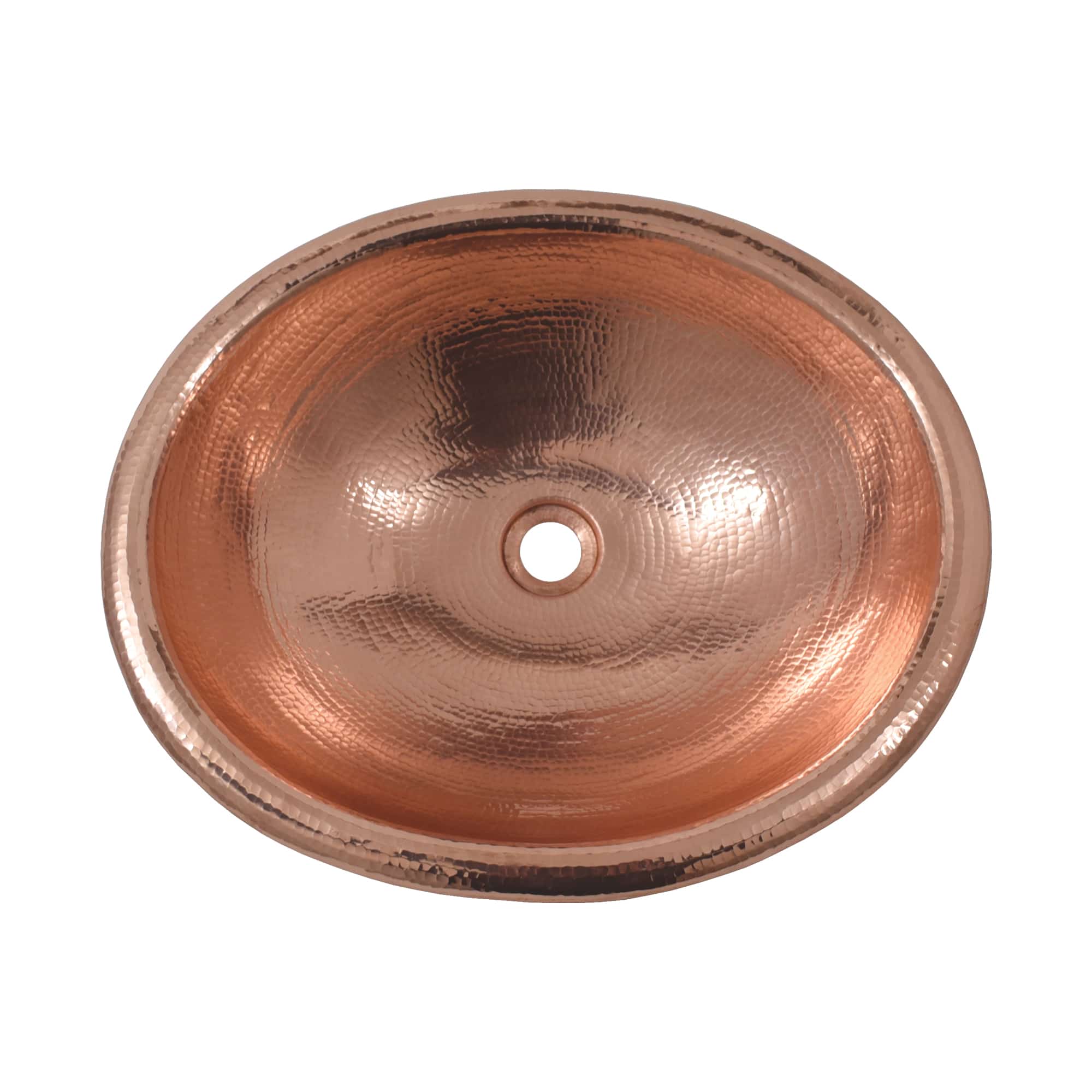 Native Trails Rolled Classic 18.5" x 15.5" Oval Drop In Copper Bathroom Sink, Polished Copper, CPS440 Product Image