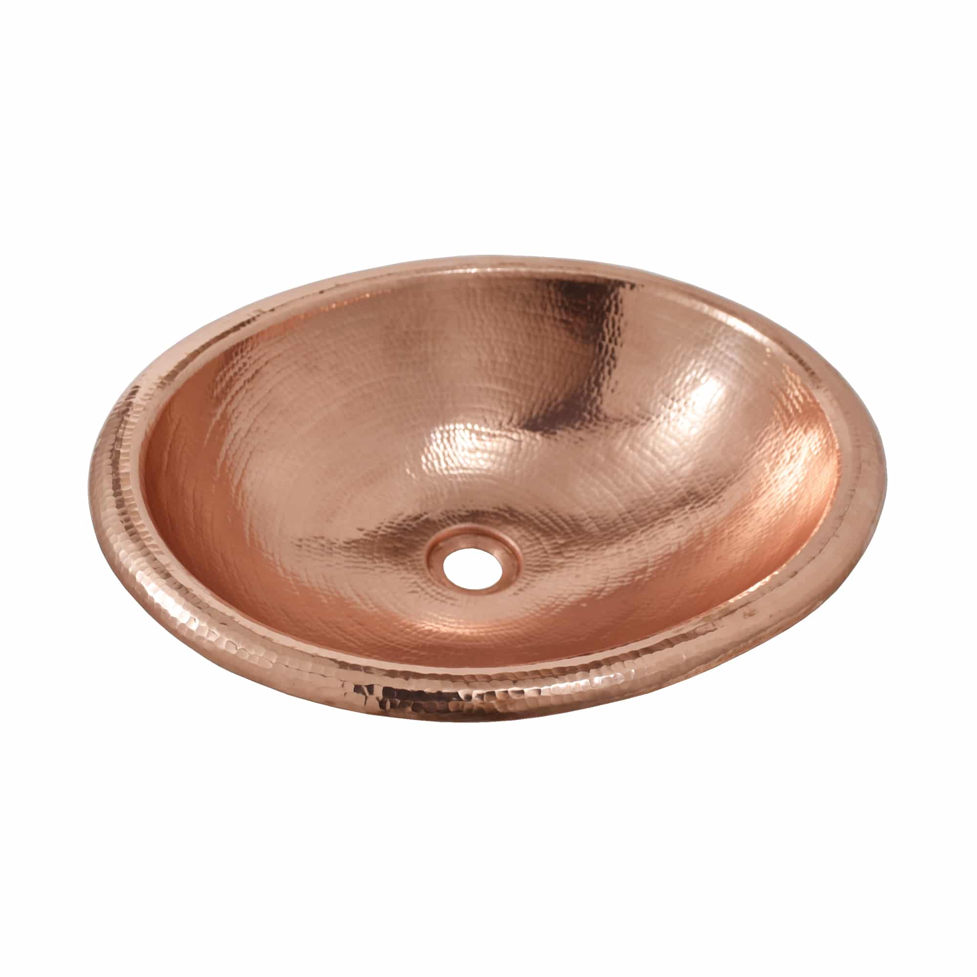 Native Trails Rolled Classic 18.5" x 15.5" Oval Drop In Copper Bathroom Sink, Polished Copper, CPS440