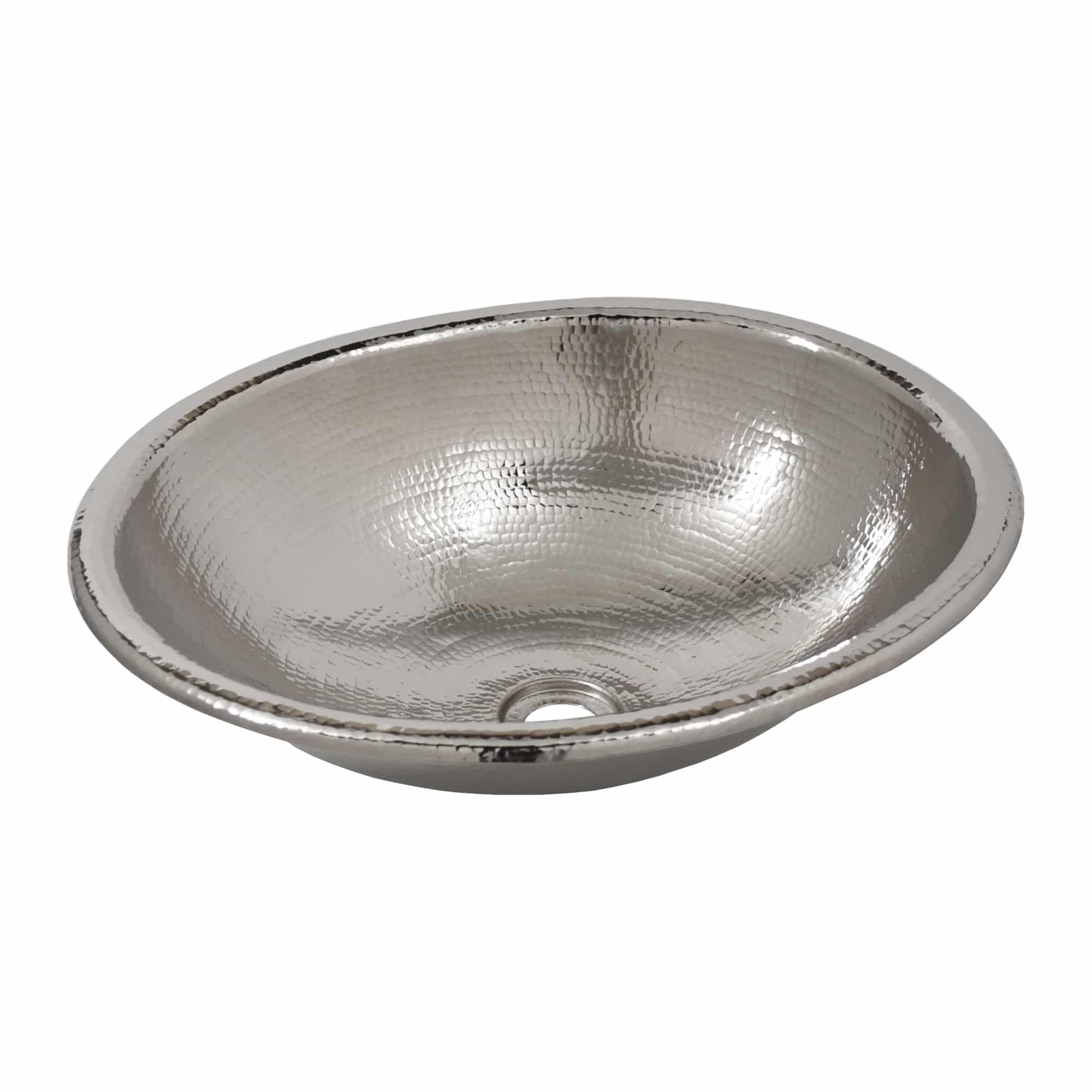 Native Trails Rolled Classic 18.5" x 15.5" Oval Drop In Nickel Bathroom Sink, Polished Nickel, CPS840