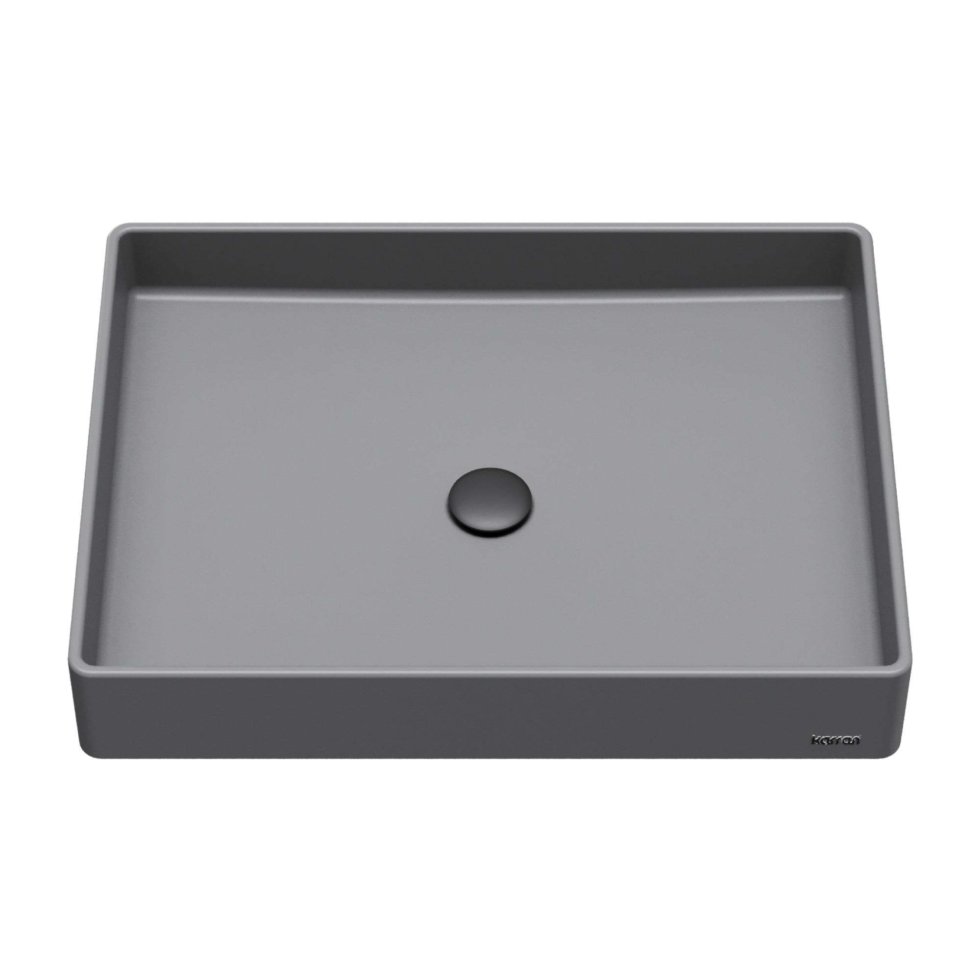Karran Sternhagen 17.75" x 23.625" Rectangular Vessel Quartz Composite ADA Bathroom Sink, Grey, SQS500GR