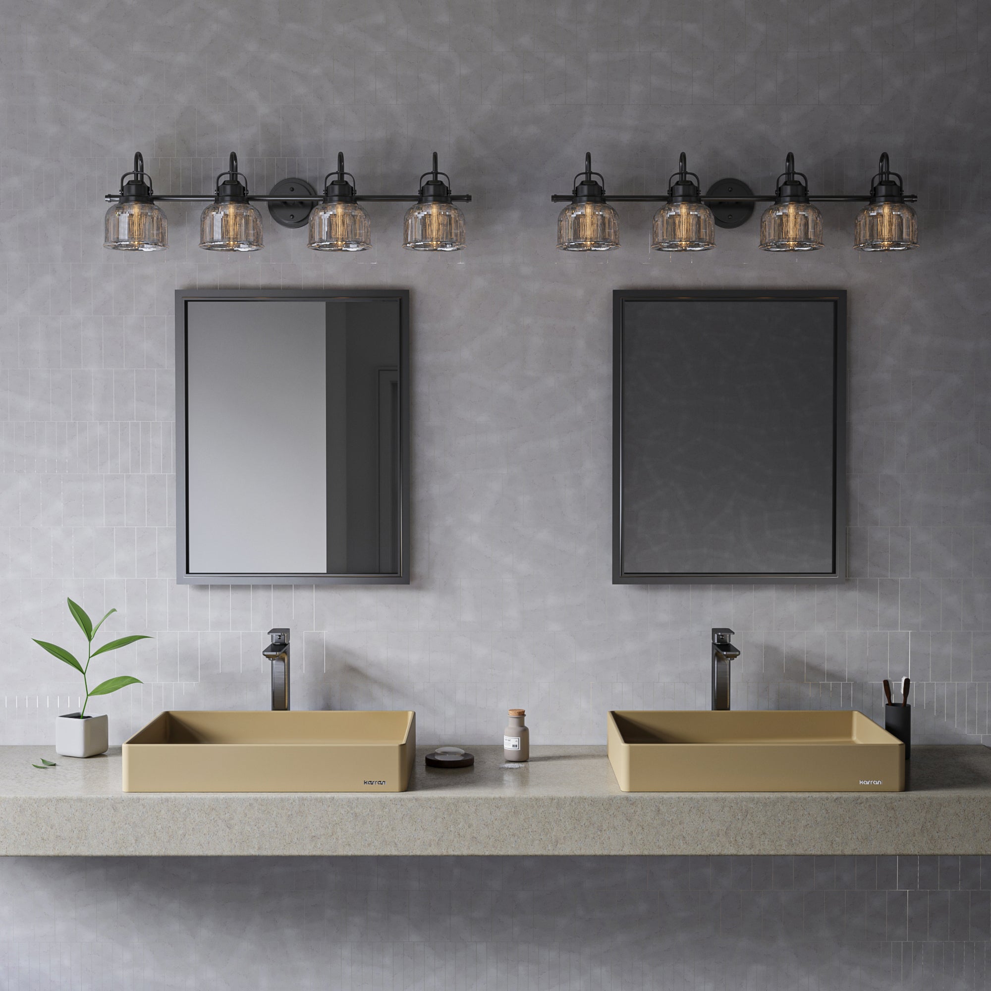 Alternate Image for Karran Sternhagen 17.75" x 23.625" Rectangular Vessel Quartz Composite ADA Bathroom Sink, Pale Gold, SQS500PG
