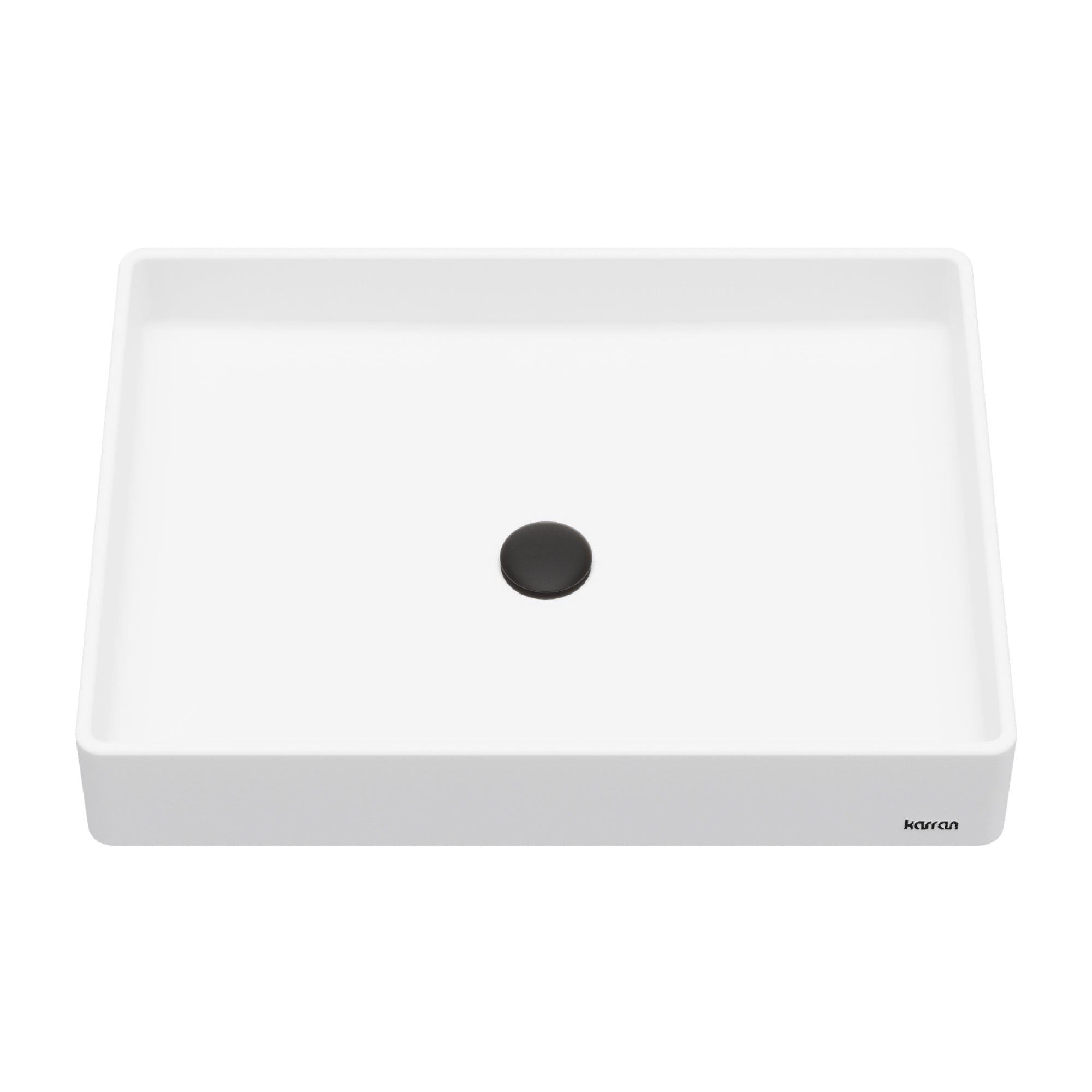 Karran Sternhagen 17.75" x 23.625" Rectangular Vessel Quartz Composite ADA Bathroom Sink, White, SQS500WH