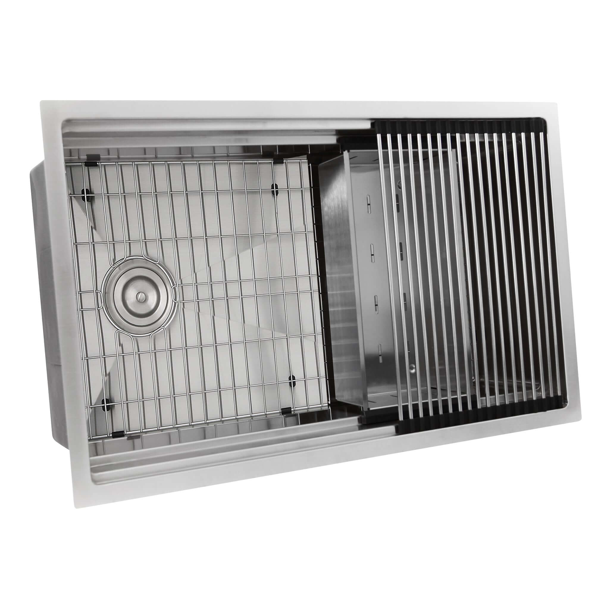 Alternate Image for Nantucket Sinks Pro Series 32" Undermount 304 Stainless Steel Kitchen Sink with Accessories, 16 Gauge, SR-PS-3220-OSD