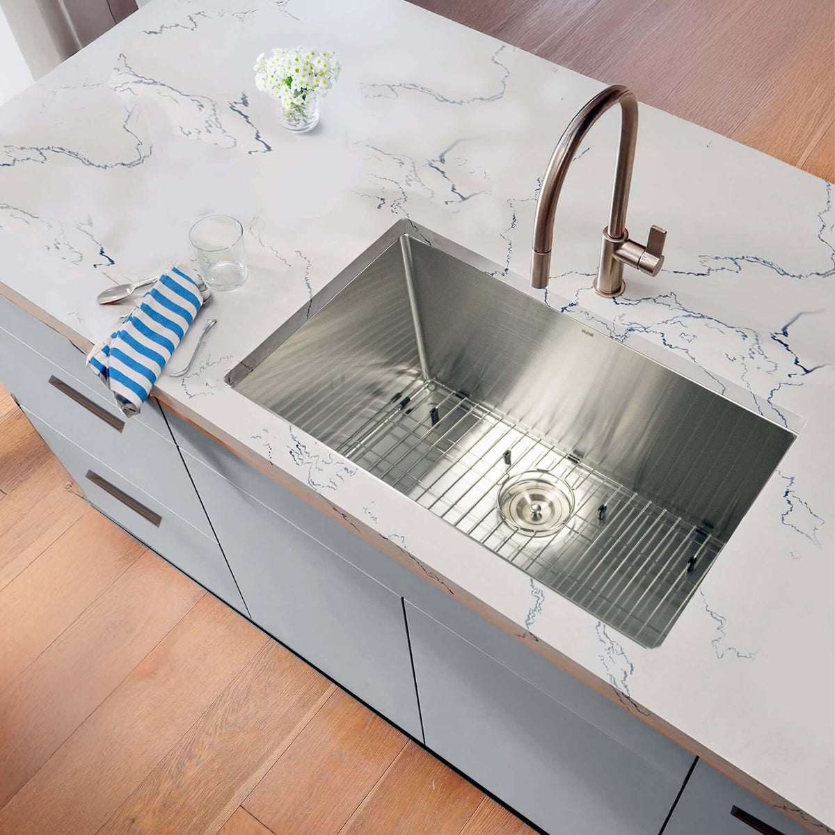 Nantucket sinks 30 304 stainless steel kitchen sink lifestyle image