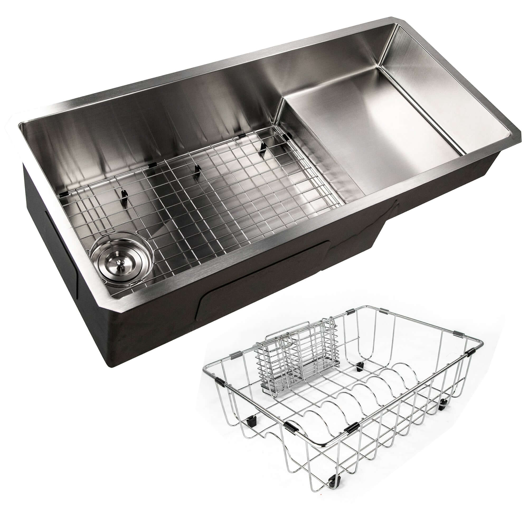 Alternate Image for Nantucket Sinks Pro Series 39" Undermount 304 Stainless Steel Kitchen Sink with Accessories, 16 Gauge, STEPPE3918