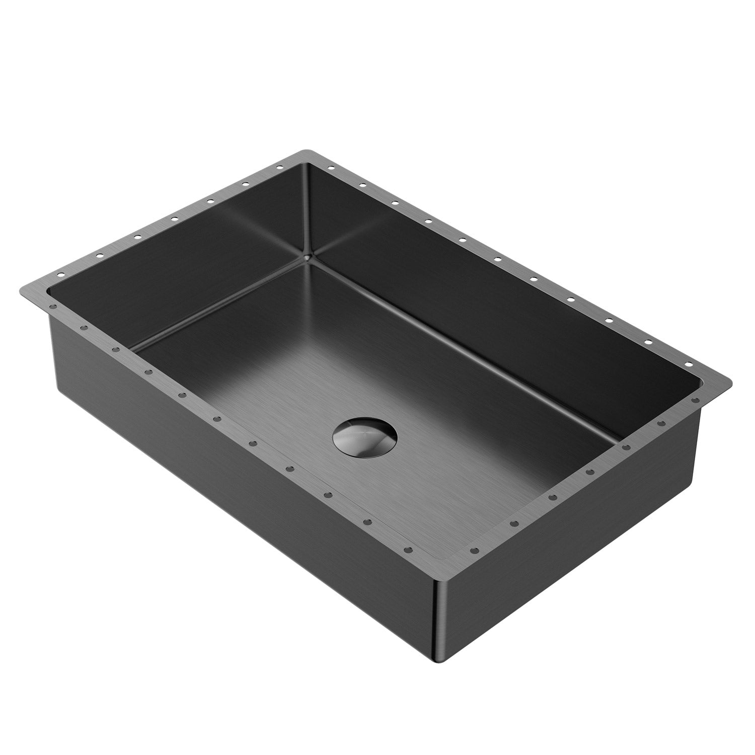 MaestroBath 13" Marina Modern Rectangular Under-Mount ADA Rectangle Bathroom Sink, Gun Metal, Stainless Steel, STN-MAR-GUM