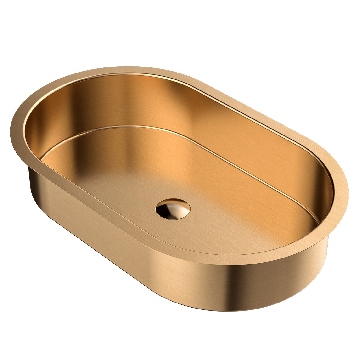 Alternate Image for MaestroBath 15" Raggio Modern Oval Under-Mount ADA Rectangle Bathroom Sink, Brushed Rose Gold, Stainless Steel, STN-RAG-RGO