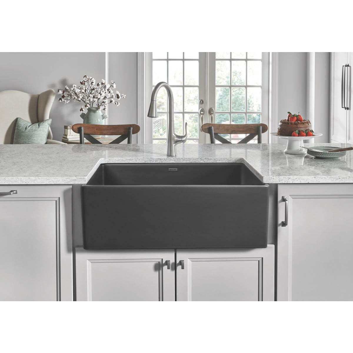 Alternate Image for Elkay 30" Fireclay Farmhouse Sink, Matte Gray, SWUF28179MG