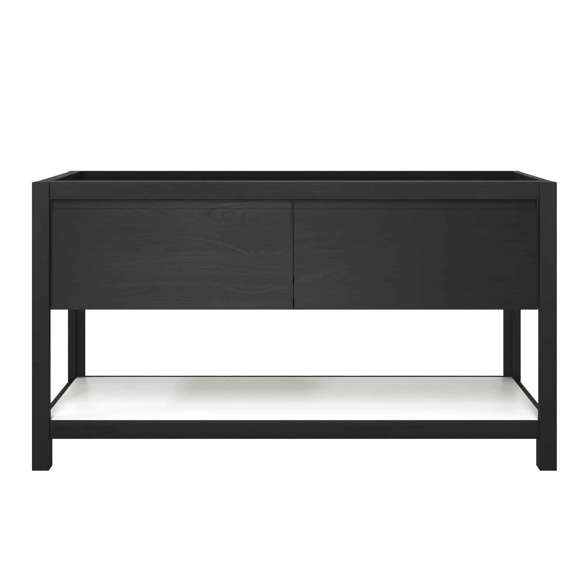 Native Trails 60" Solace Freestanding Reclaimed Wood Vanity Base in Midnight Oak with Pearl Shelf, VNO608-P Product Image