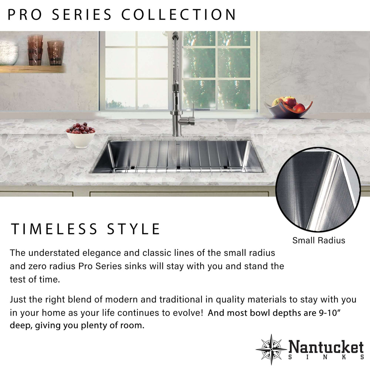 Nantucket sinks 30 304 stainless steel kitchen sink marketing image